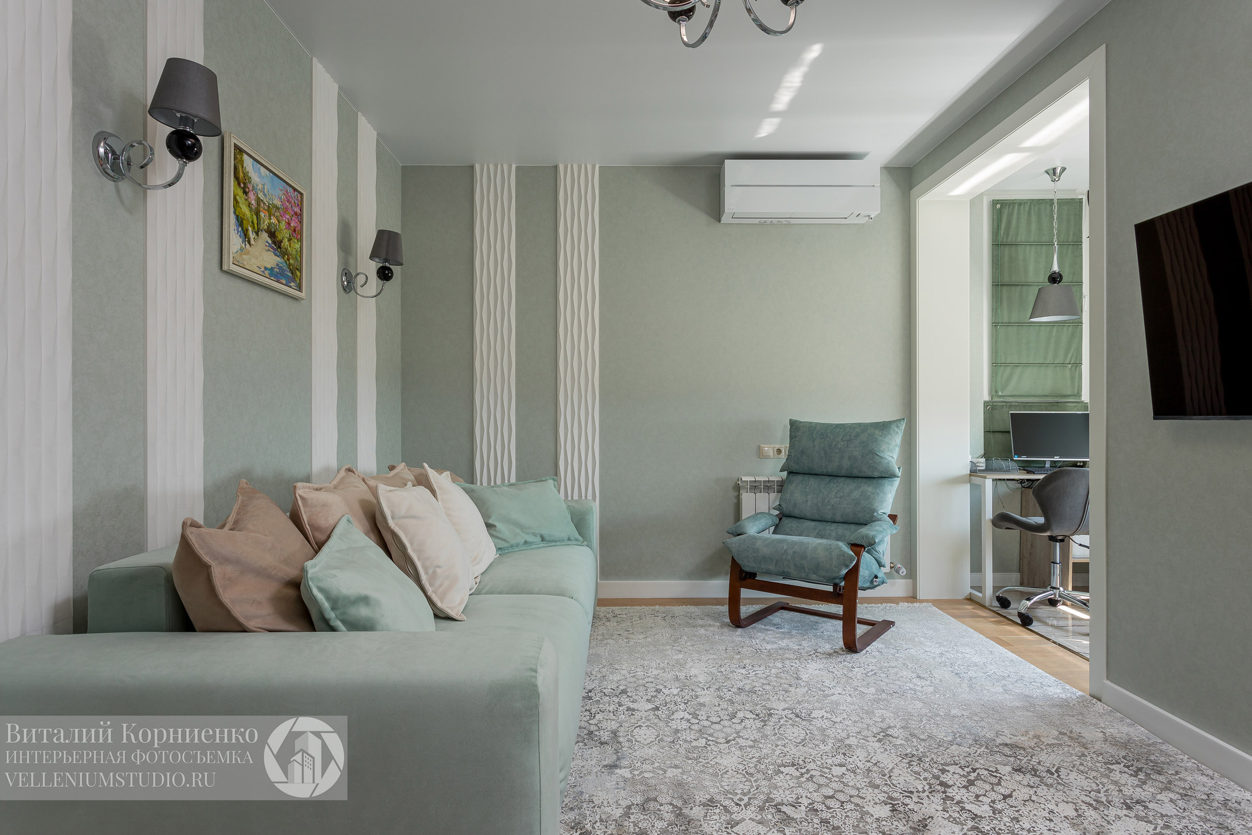 Фотосъемка реализованного дизайн проекта дизайнера интерьера из Анапы. Интерьерный фотограф Краснодар: профессионально по доступным ценам