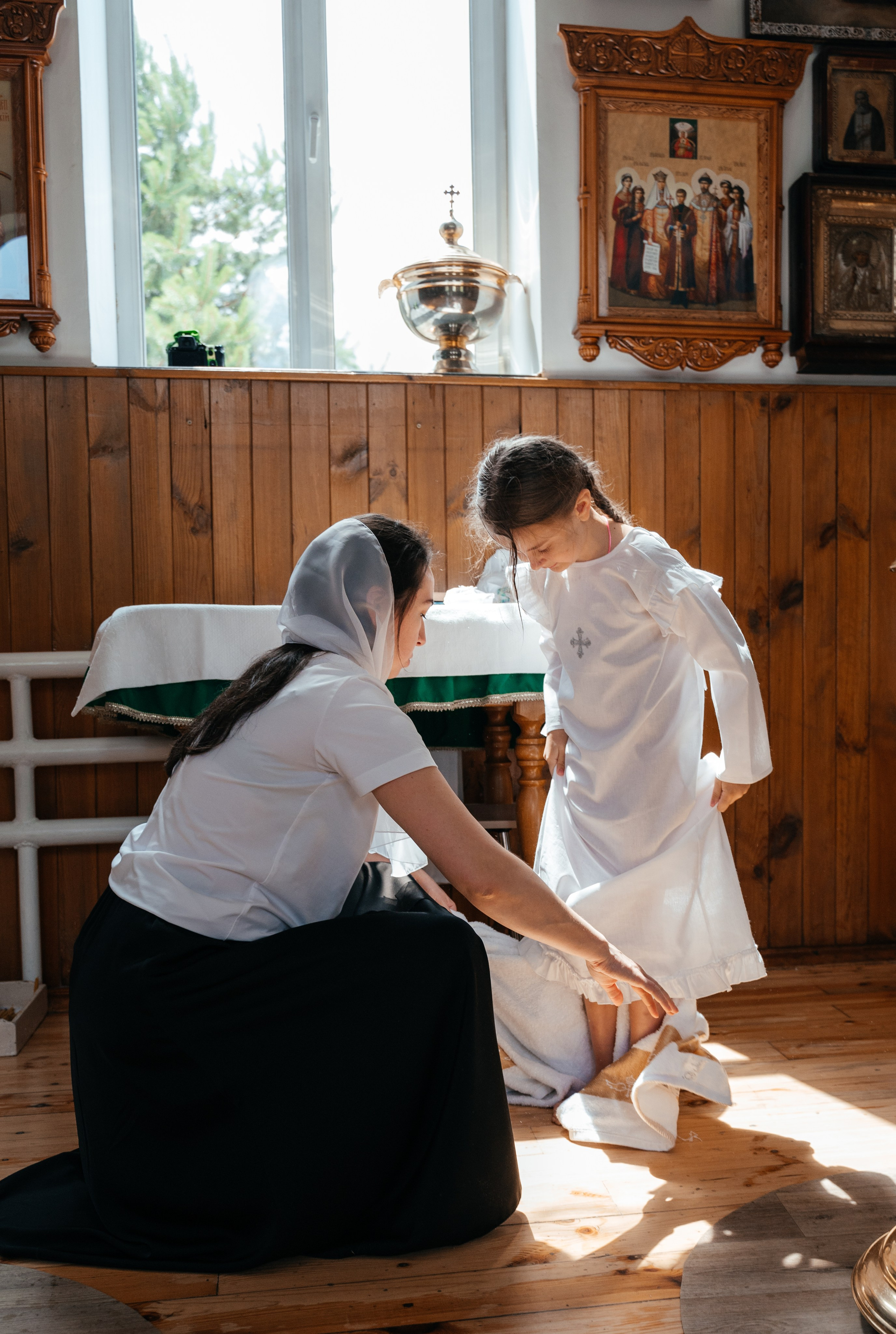 Крещение Киры. Храм Святителя Николая Чудотворца. Краснослободск. Свадебный и семейный фотограф в Волгограде Семисотнова Камилла