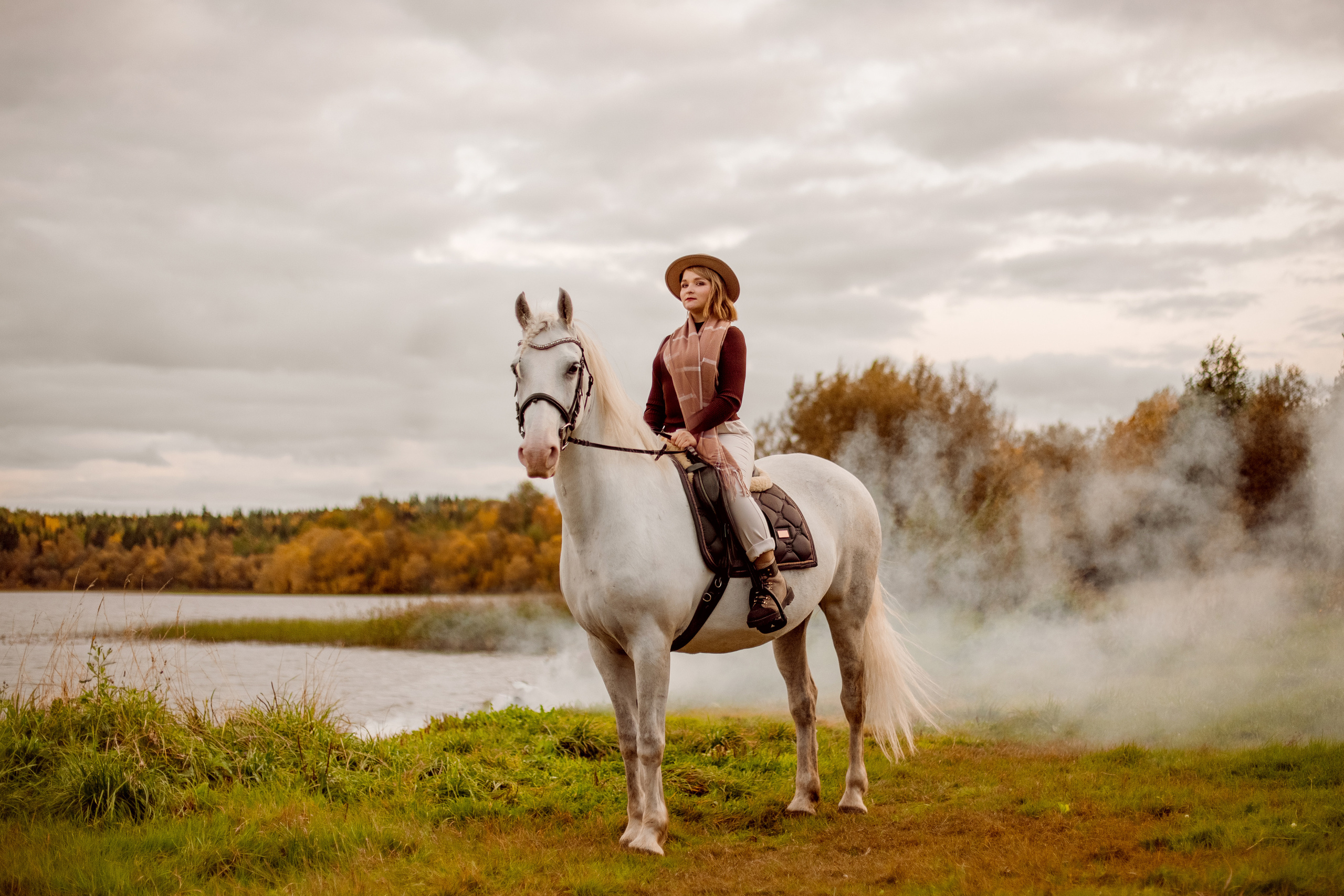 Осенняя фотосессия с лошадью