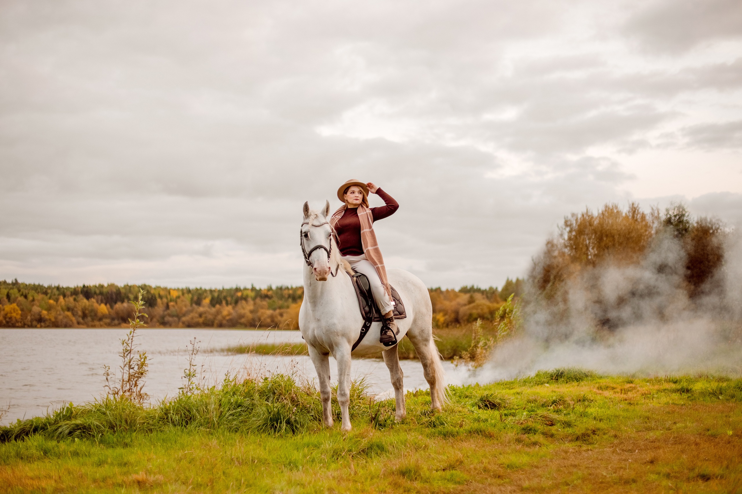 Осенняя фотосессия с лошадью
