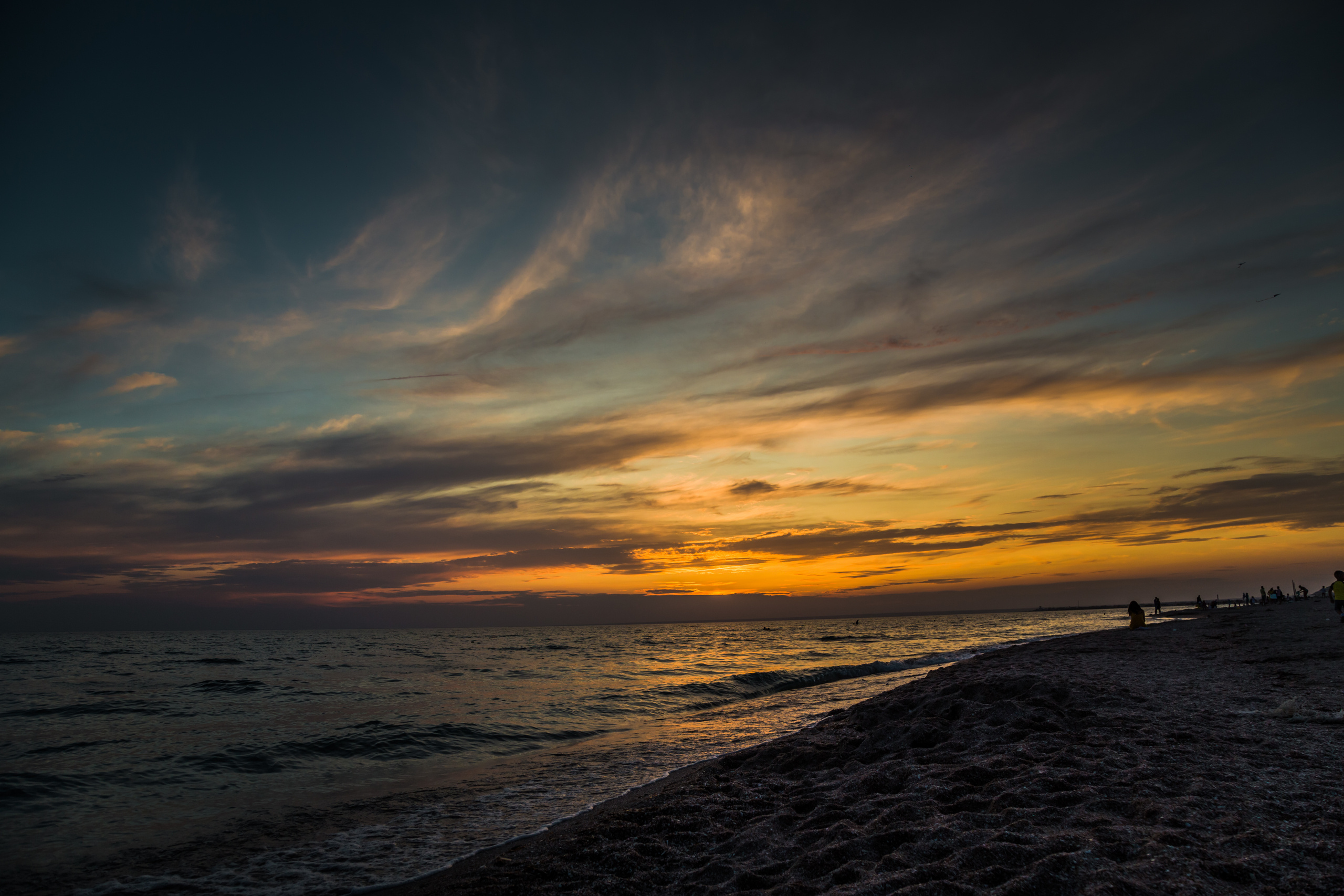 Штормовое. Республика Крым.  Черное море. Закат. 