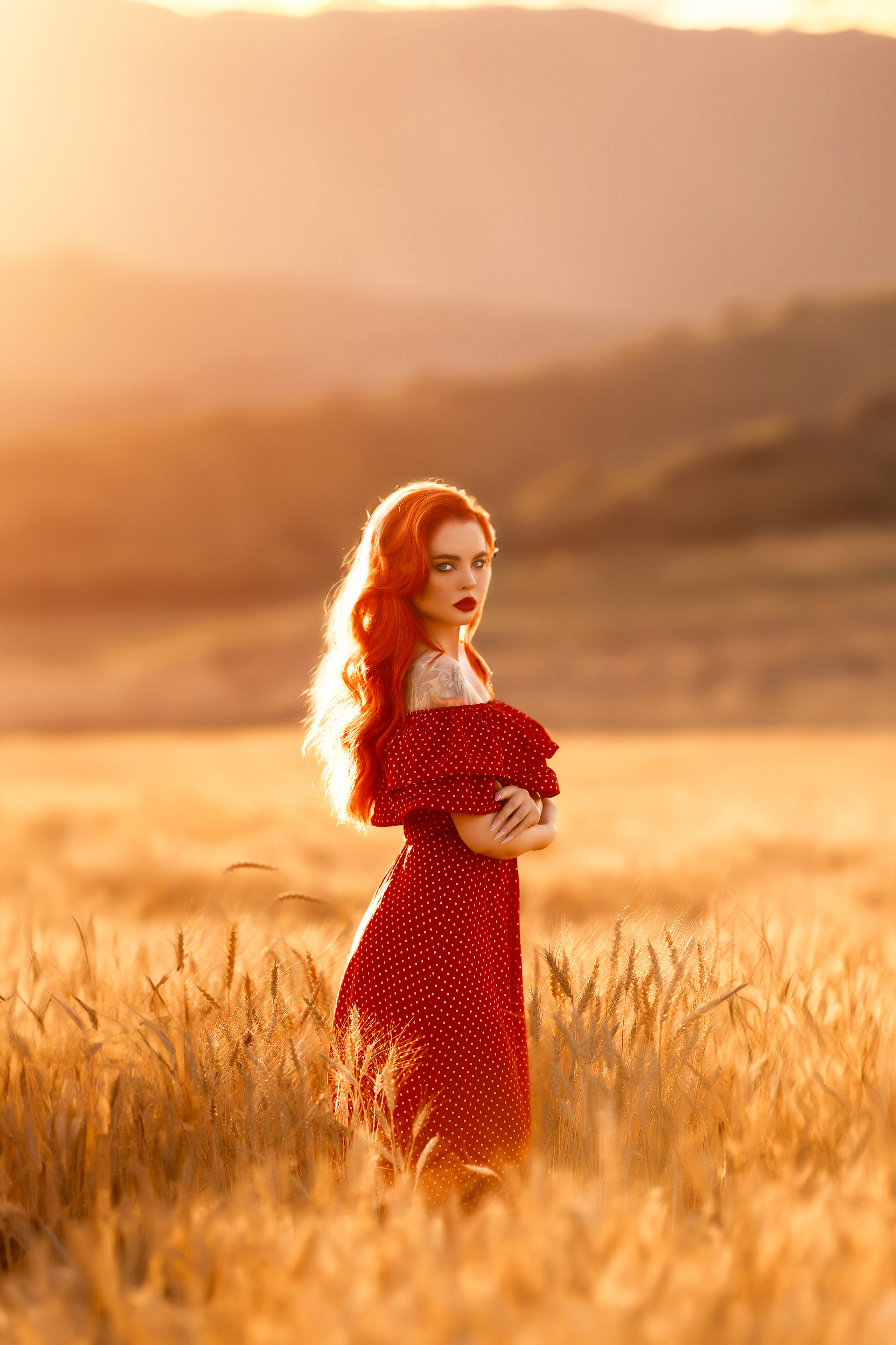 фотосессия в красном платье