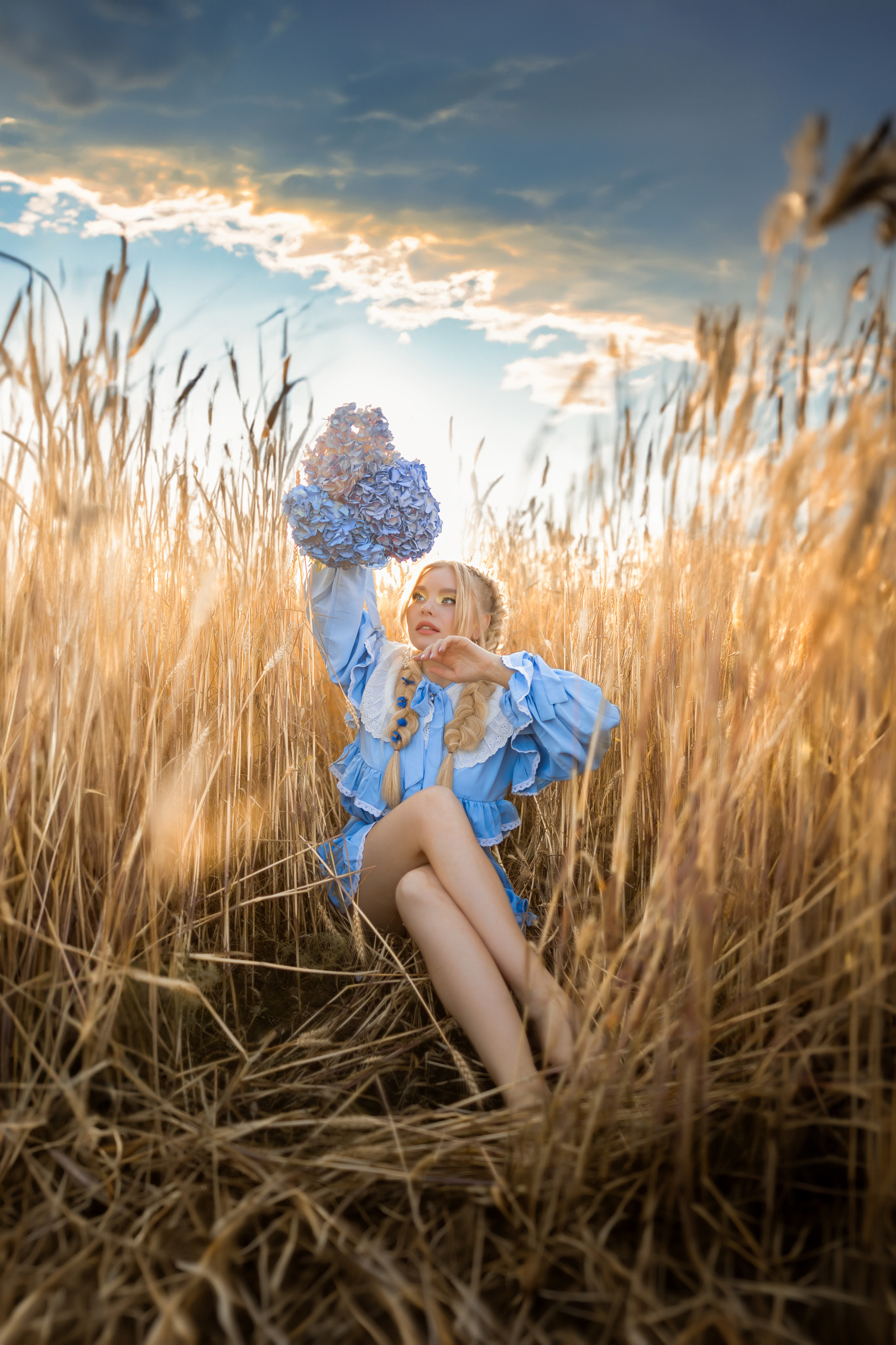 фотосессия в пшеничном поле 