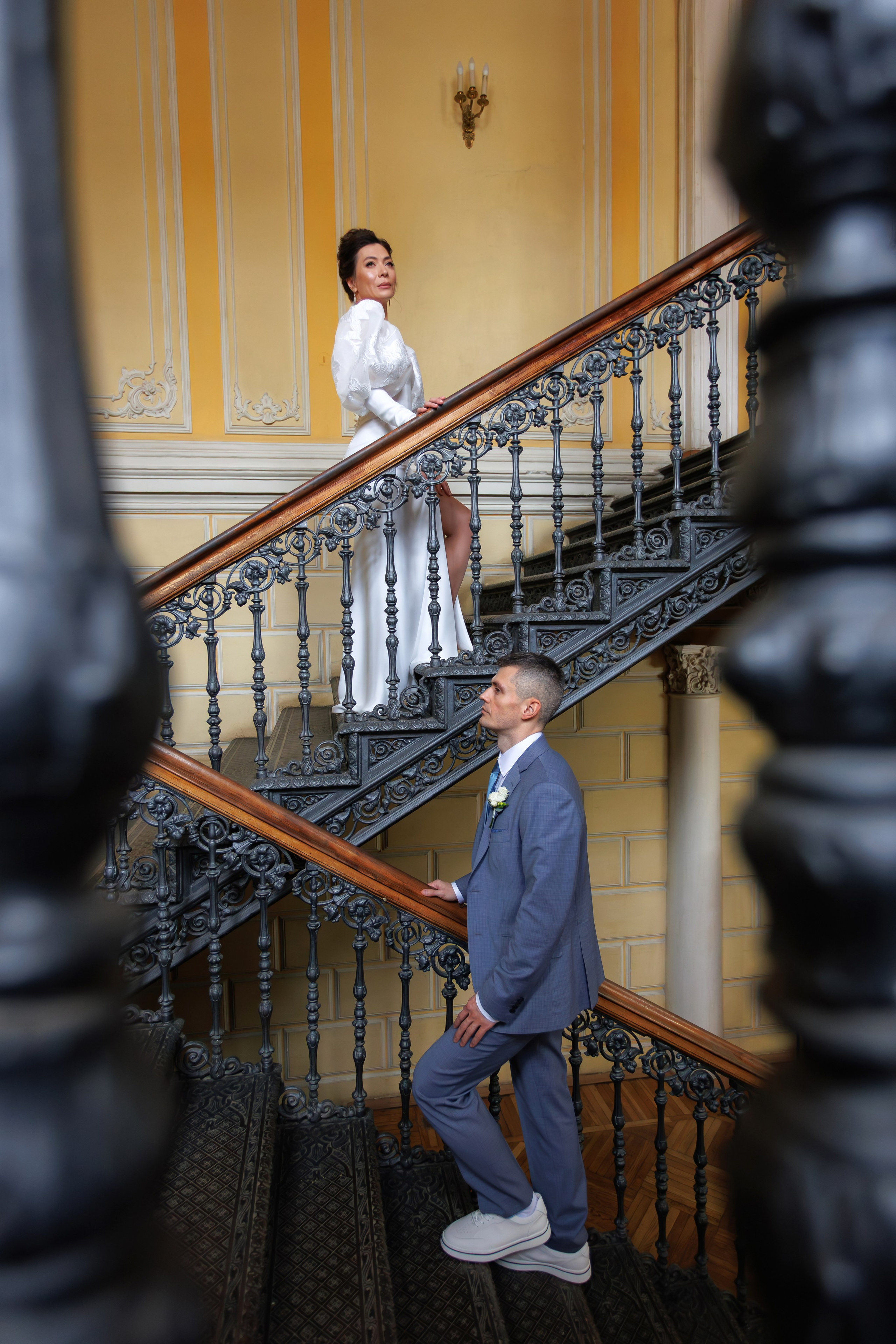 Свадебная фотосессия в библиотеке читальне им Пушкина. Свадебный фотограф Москва и МО Сергей Киржаев