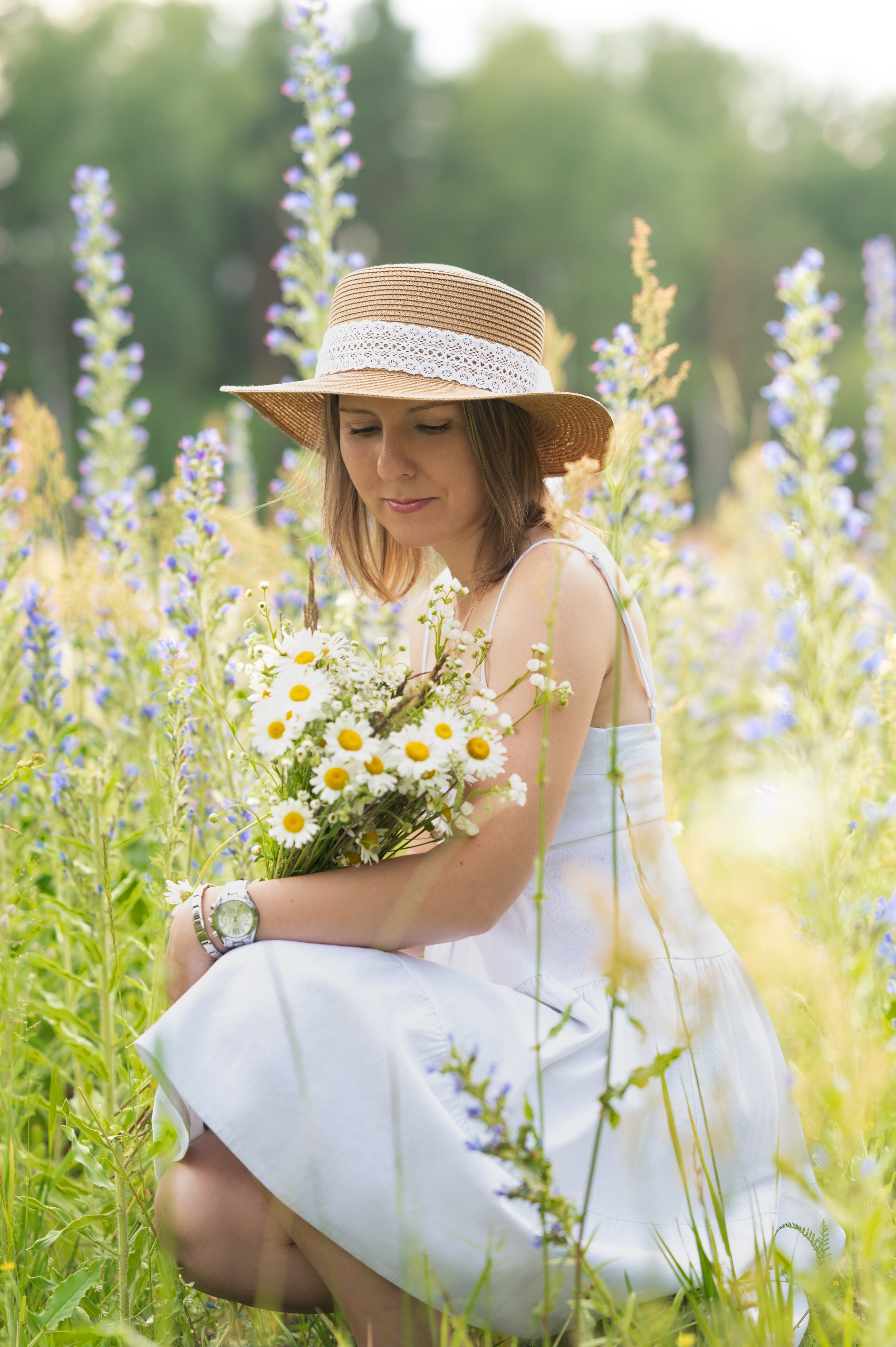 Наталья и ромашки. Фотограф Москва и Московская область Мария Кузьмина