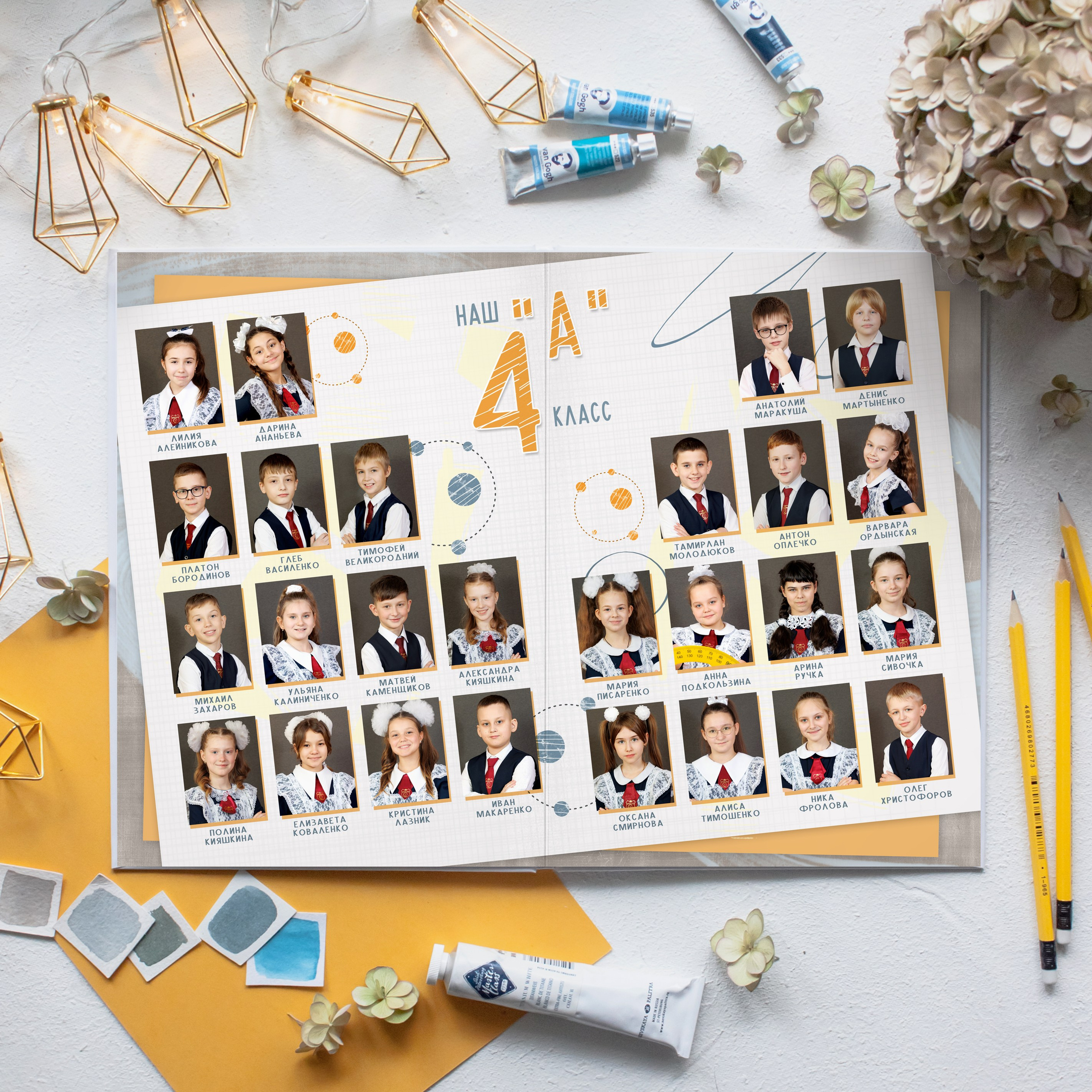 Варианты фотокниг для начальной и старшей школы. Детский школьный и семейный фотограф в Краснодаре