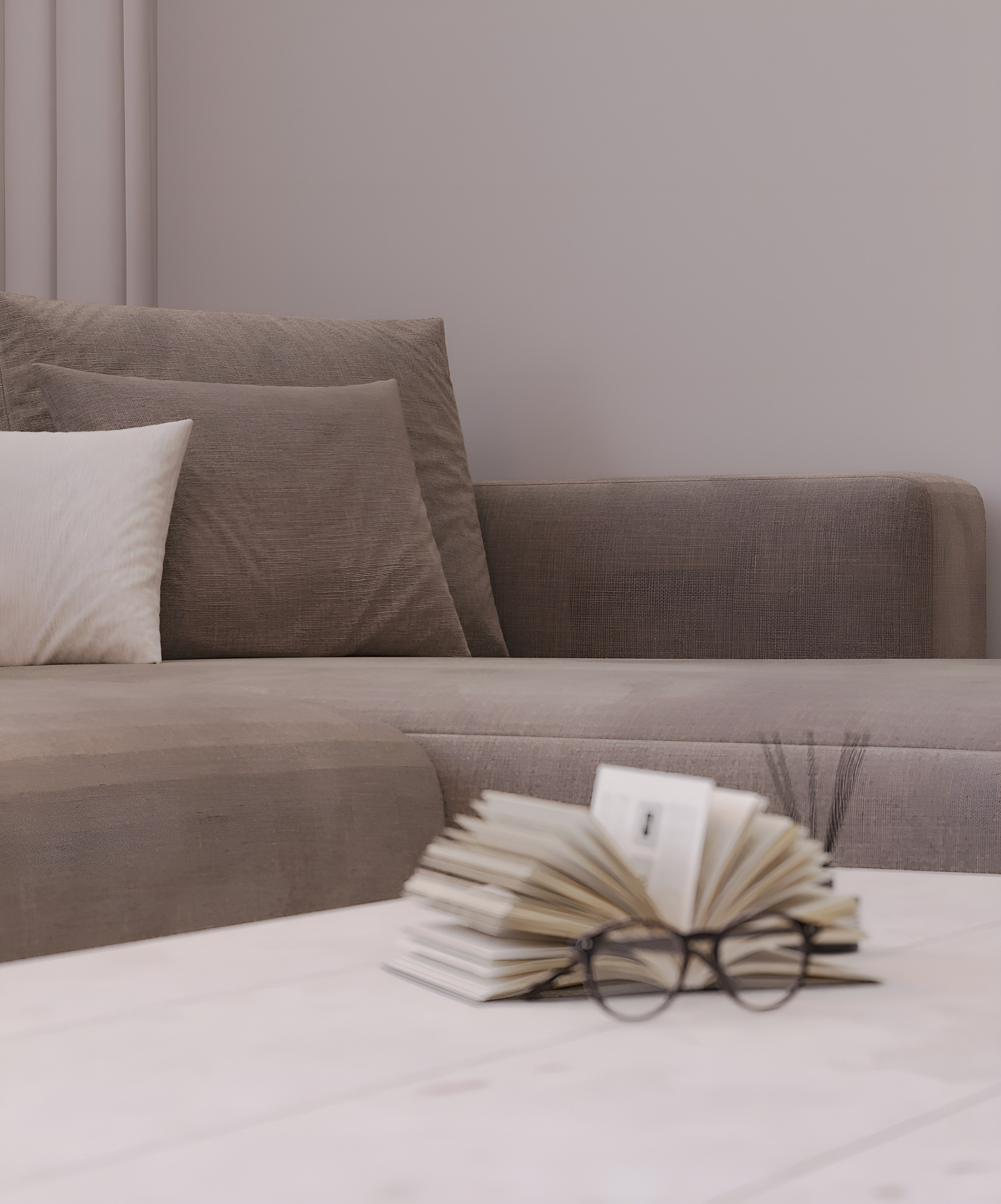 Кухня-гостиная с зенитными окнами. 3D Визуализация интерьеров жилых и коммерческих помещений