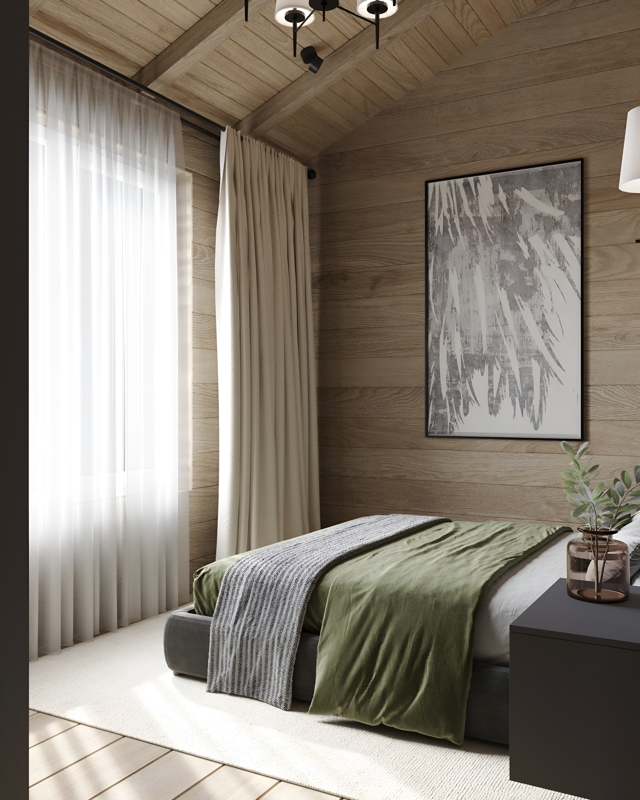 Вторая спальня. 3D Визуализация интерьеров жилых и коммерческих помещений