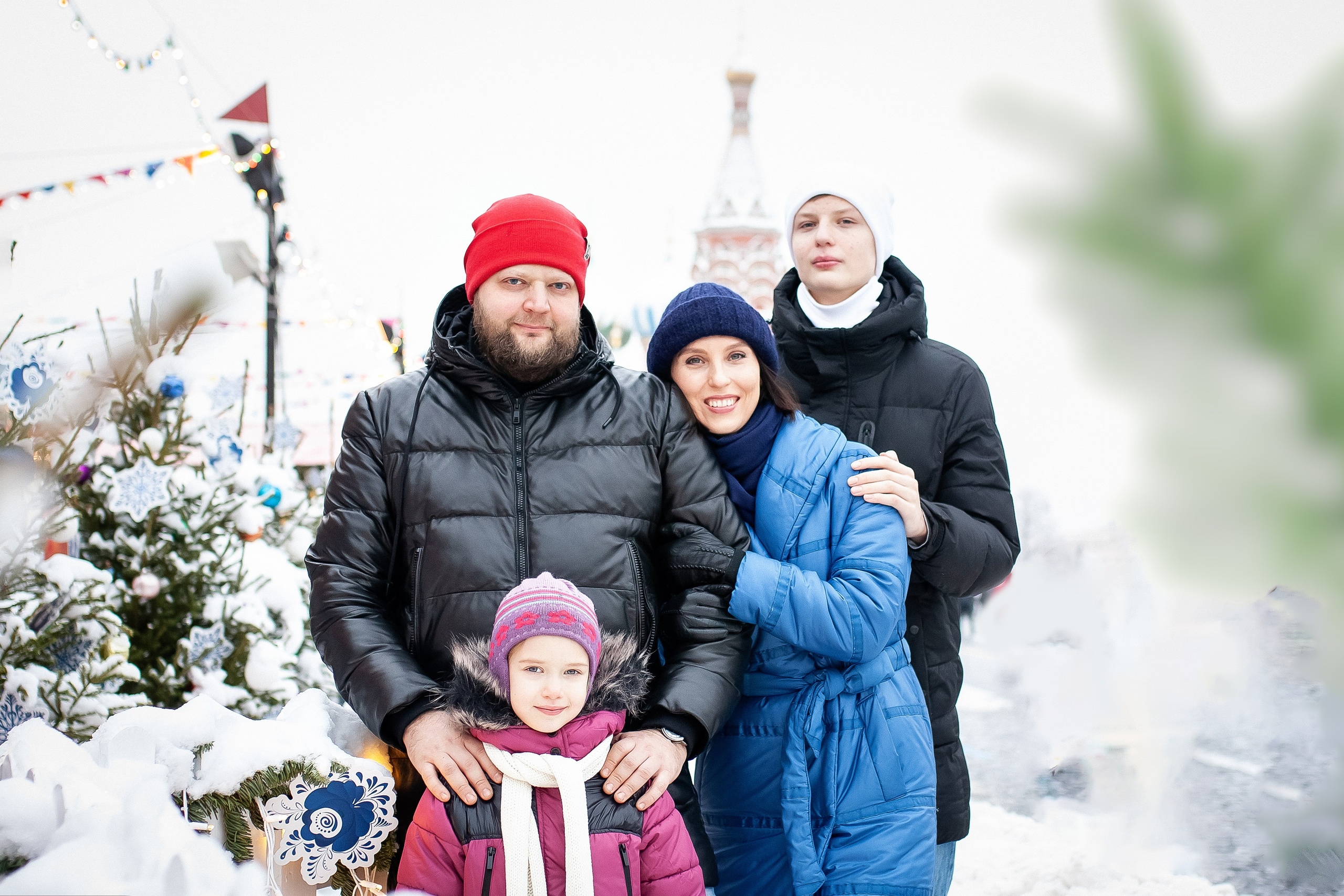 Надя и семья. Новогодний фотодень. Профессиональный фотограф, Москва |Видное Елена Елизарова