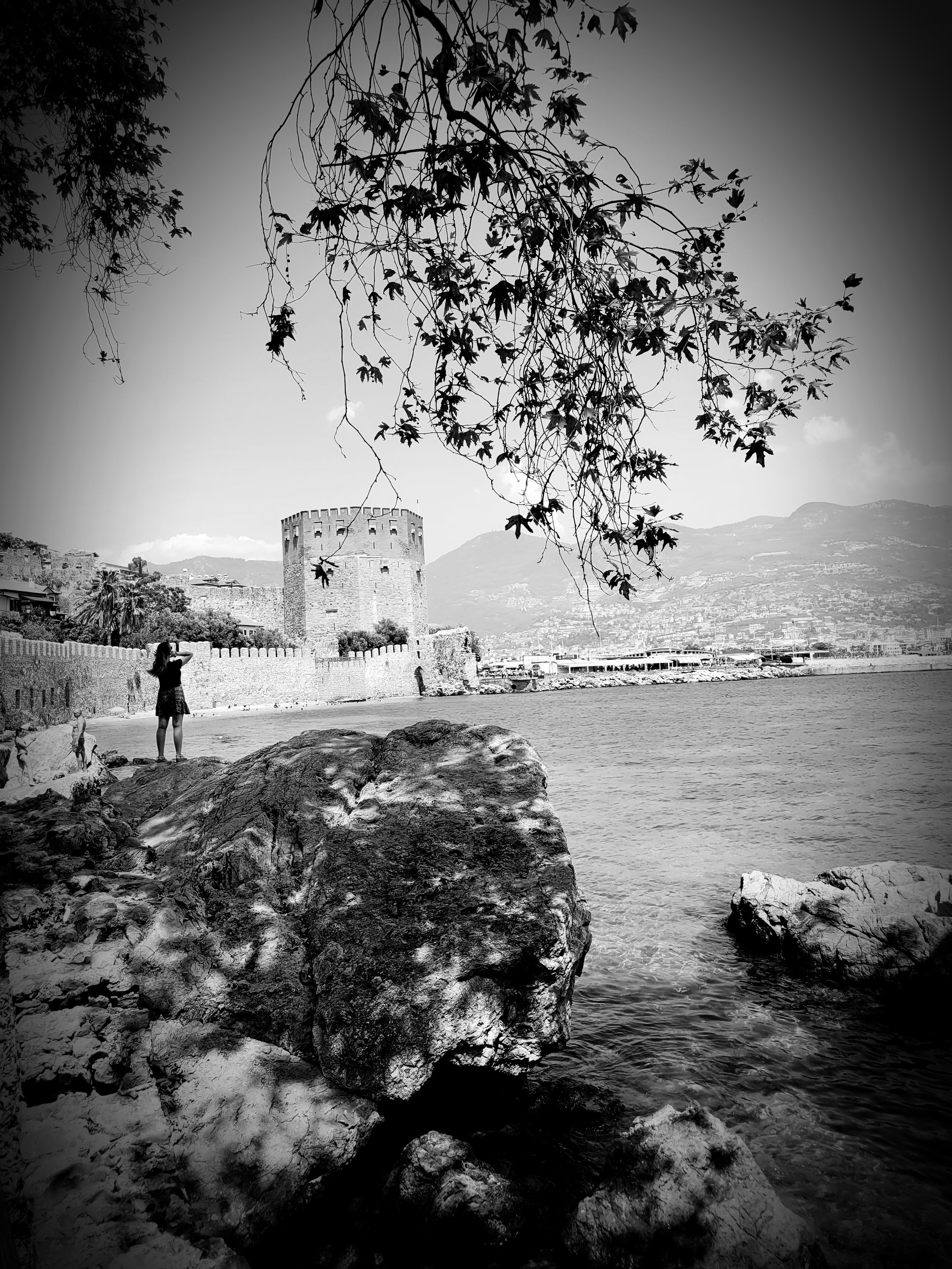 Красная башня в ч/б