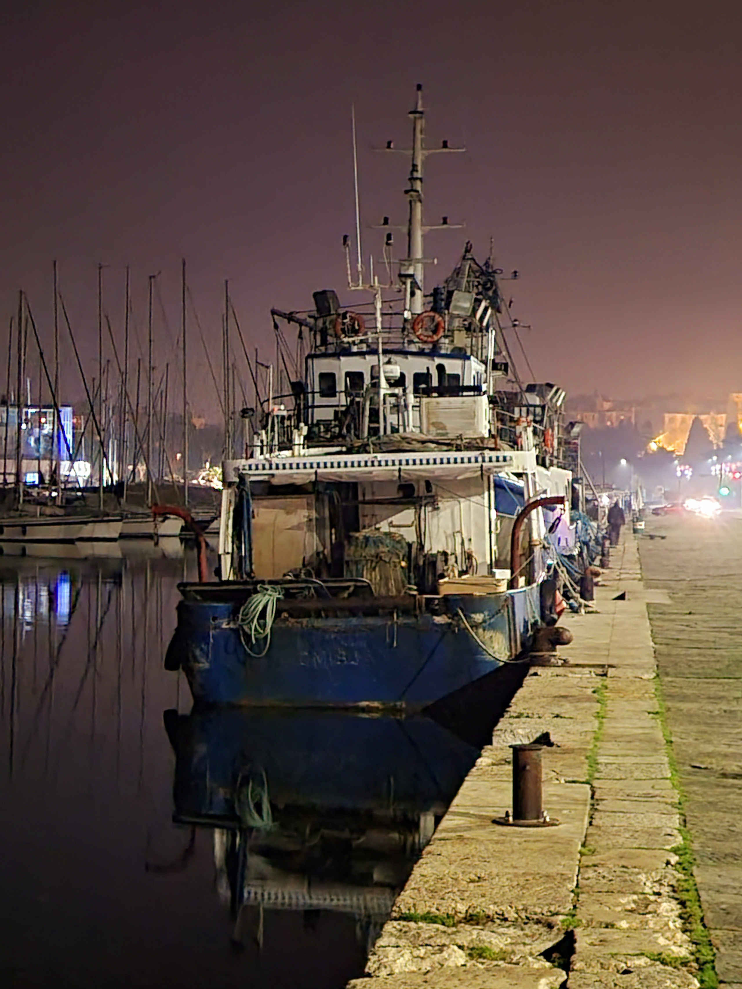 Near the bank not only yachts