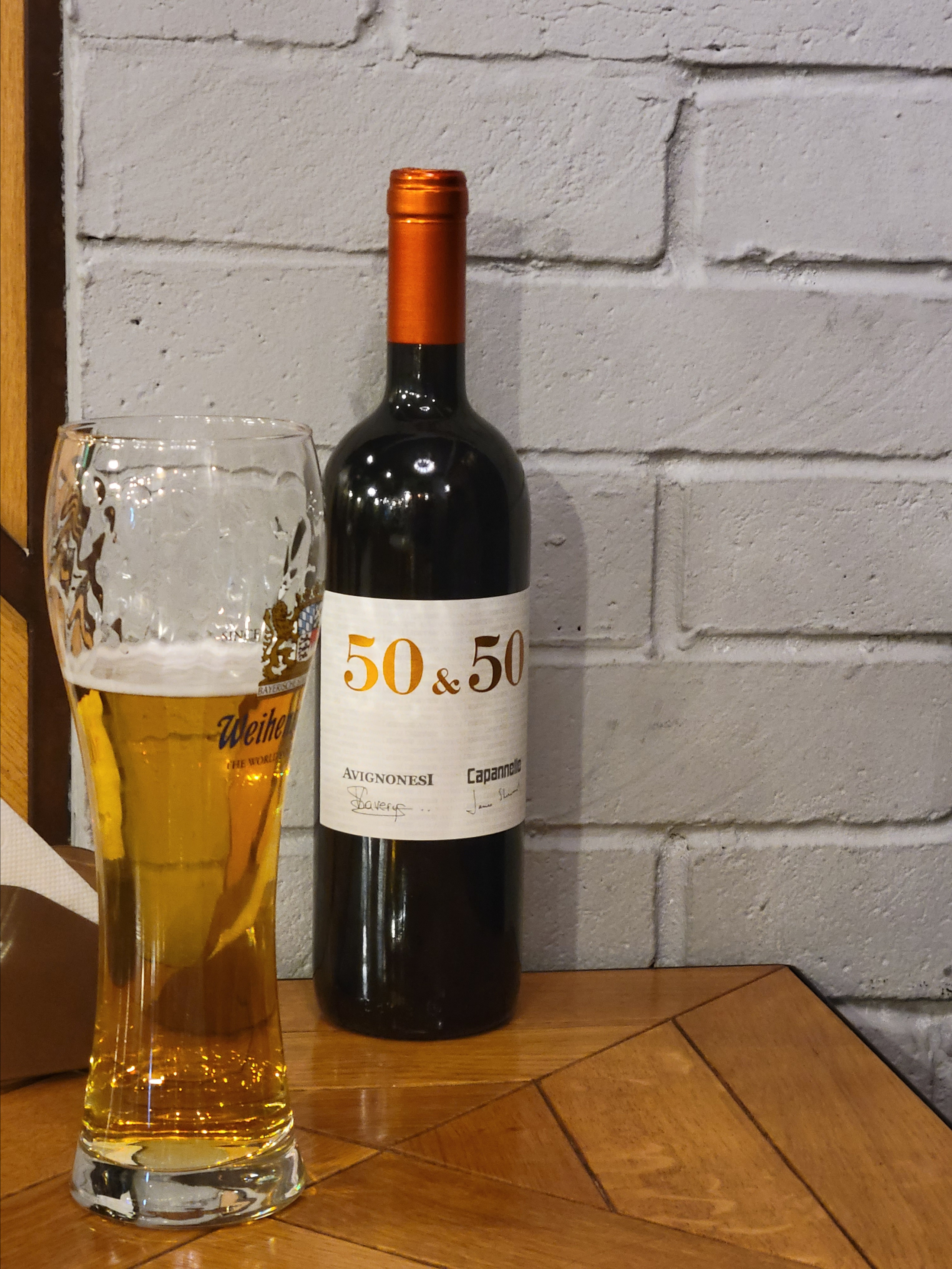 One kind person taught us to start with cold beer and only than enjoy taste of Supertoscana gift