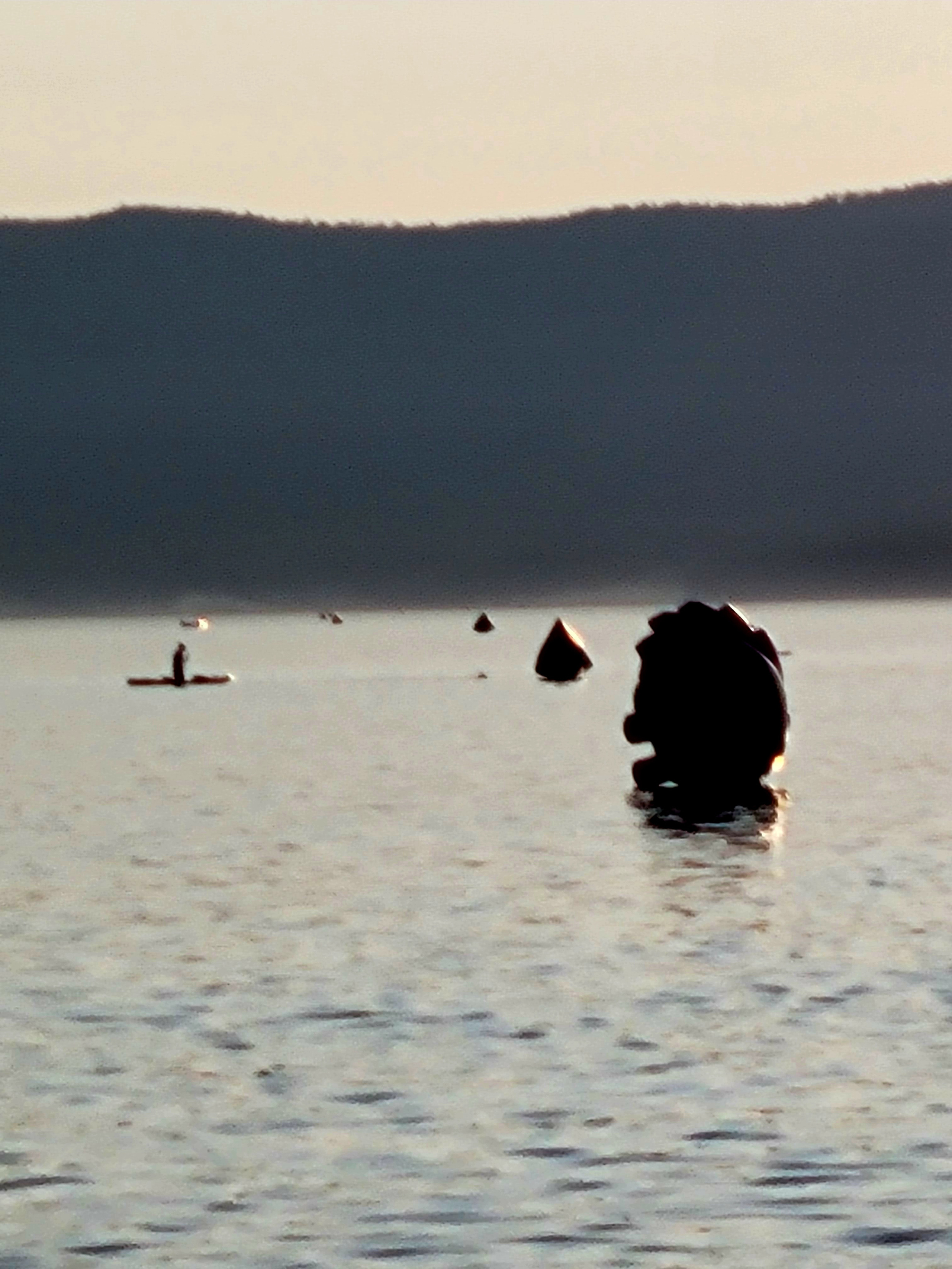 Самое сложное было вечером внимательно слушать брифинг и на 5, и на 10, не выдавая волнения. 5 км для меня - первый раз такая длинная дистанция. Никогда больше 4 км не плавал, даже в бассейне. Видны буйки - почти прямая с берега на берег