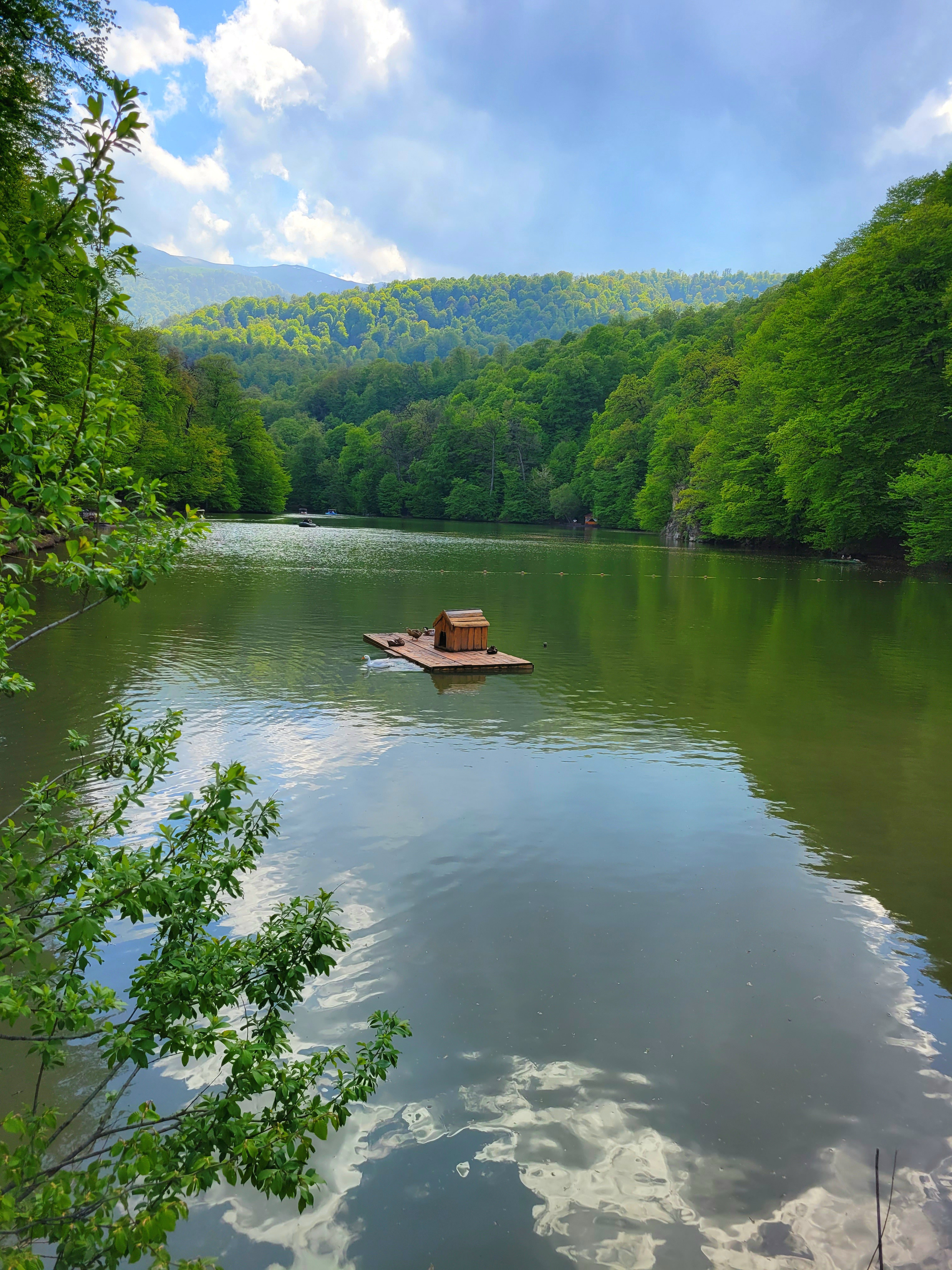 Лесное горное озеро Парз. Оно располагается на высоте 1350 метров над уровнем моря.