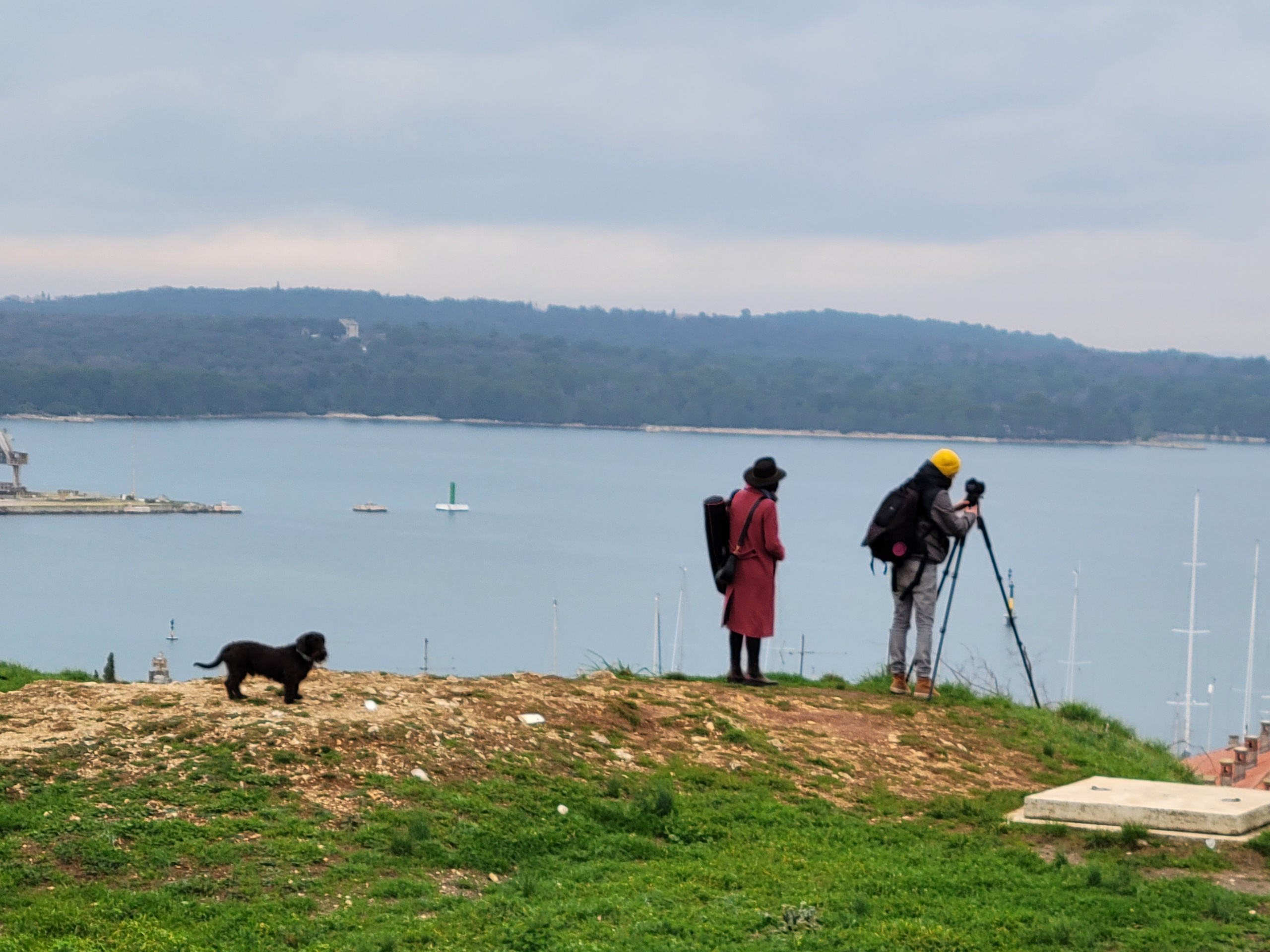 Family took picture on the castle hill