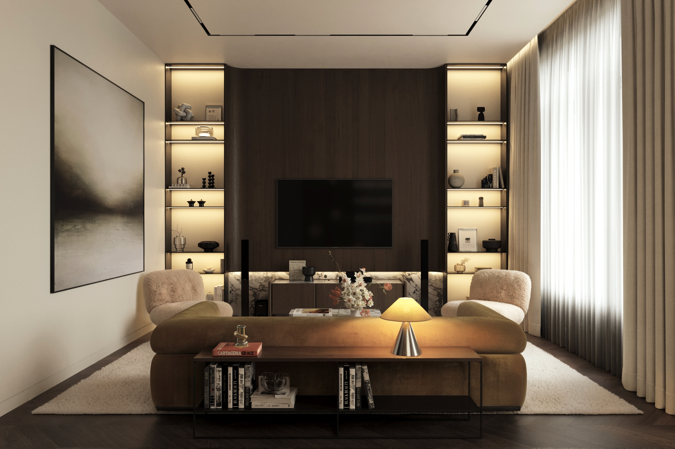 Moscow apartment 128 m². Cg artist Shchapov Dmitry