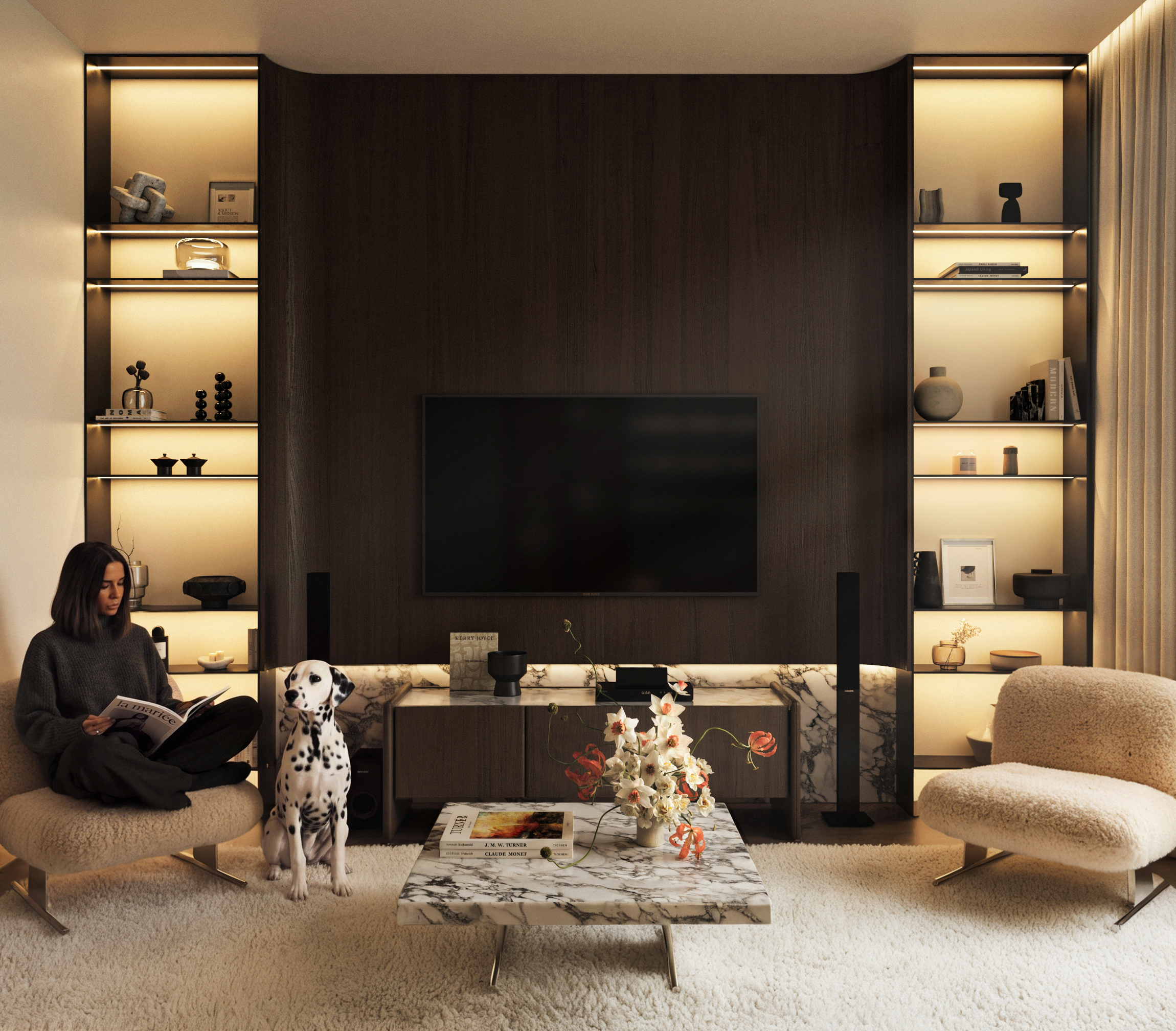 Moscow apartment 128 m². Cg artist Shchapov Dmitry