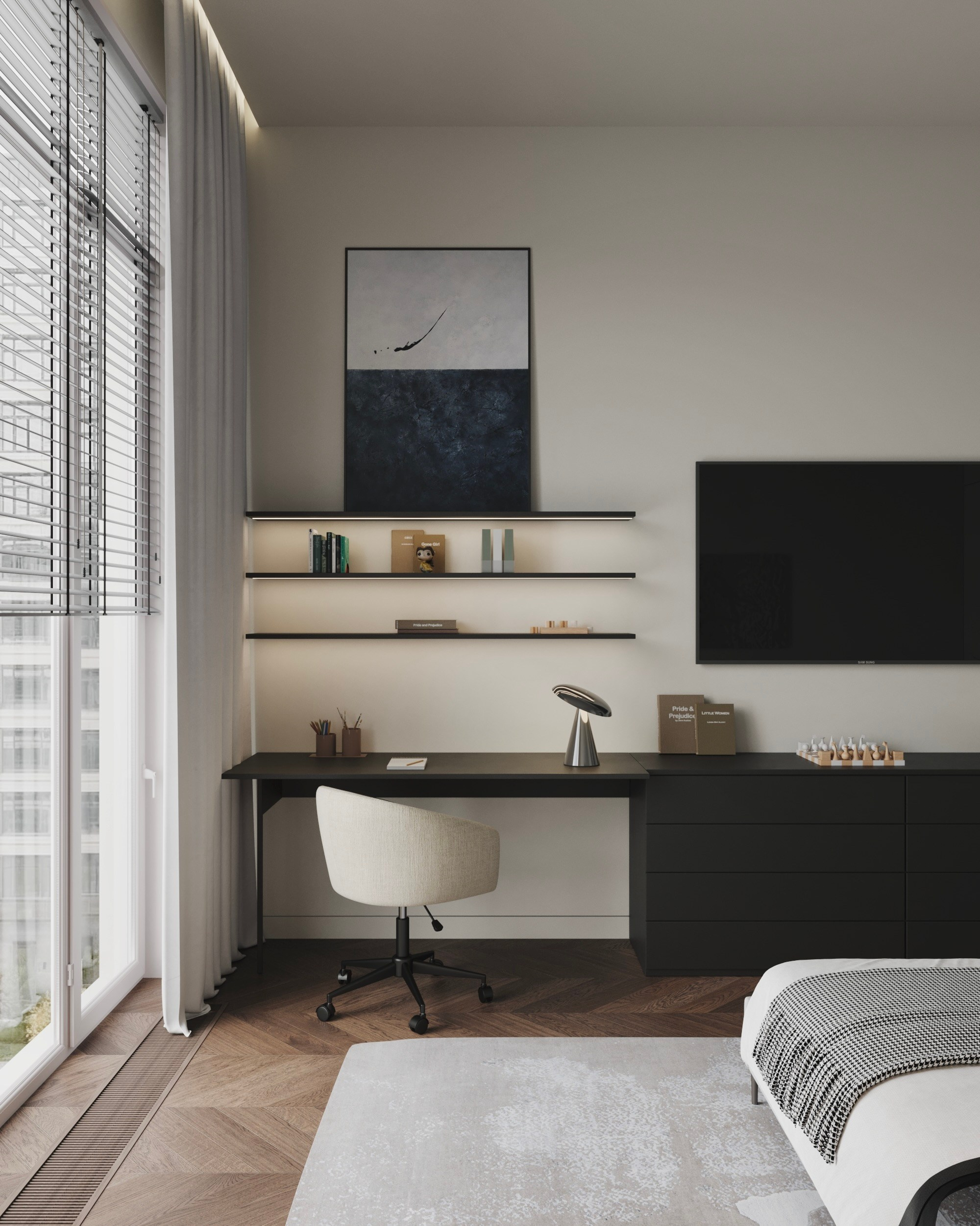Moscow apartment 128 m². Cg artist Shchapov Dmitry