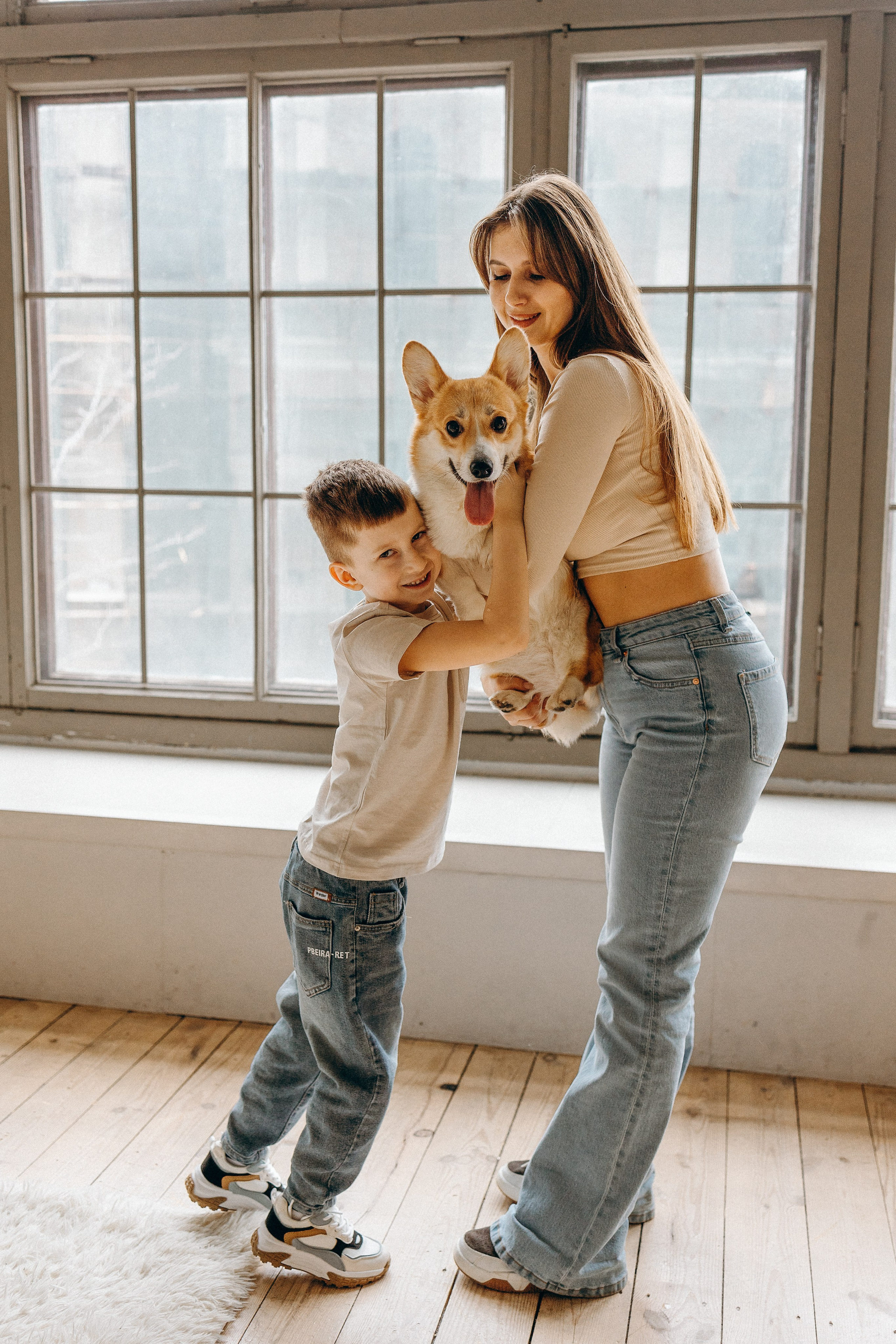 Семья с корги. Фотограф. Фотограф-анималист. Москва