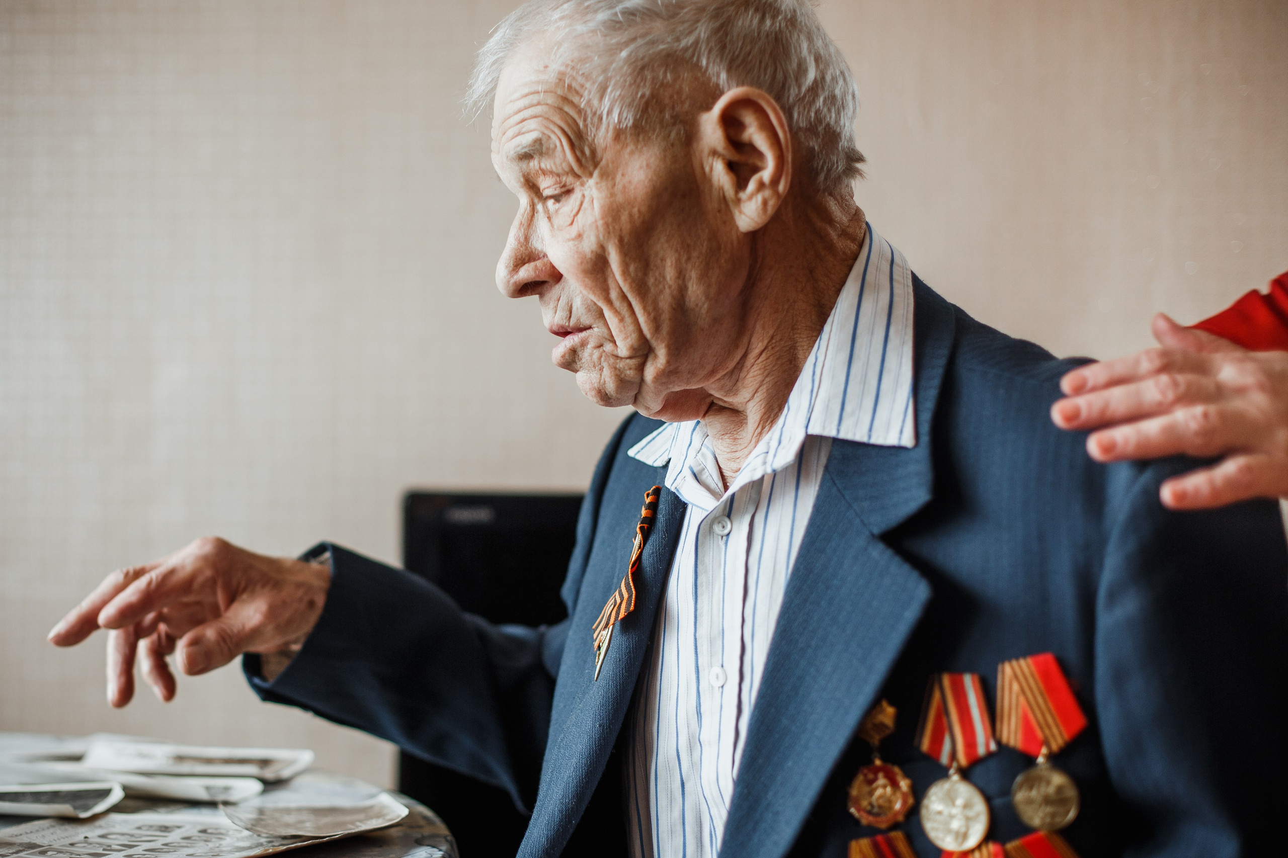 Ветеран Великой Отечественной Войны, портрет, эмоции,