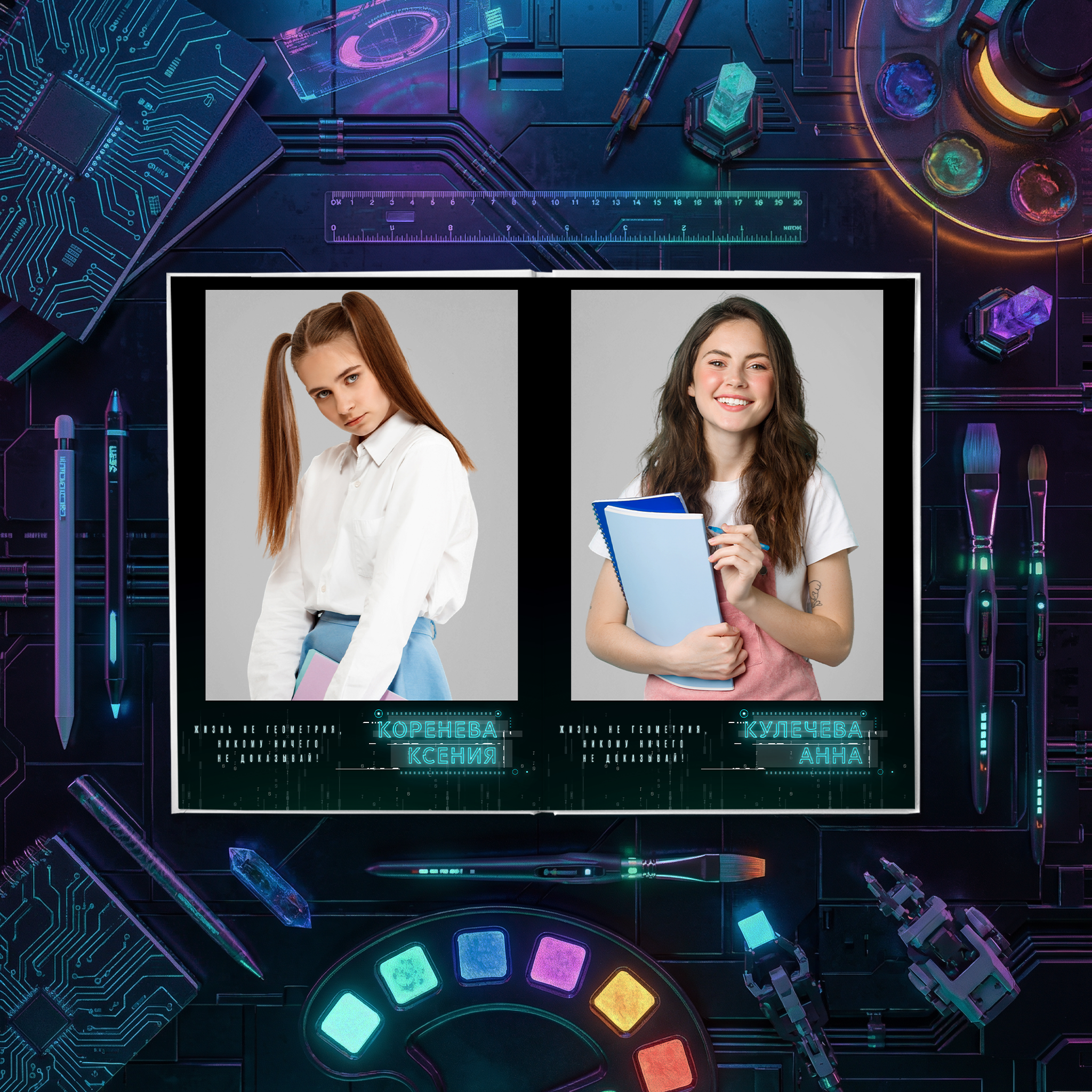 033 Cyberpunk. Дизайны, psd шаблоны школьных и выпускных альбомов и обложек