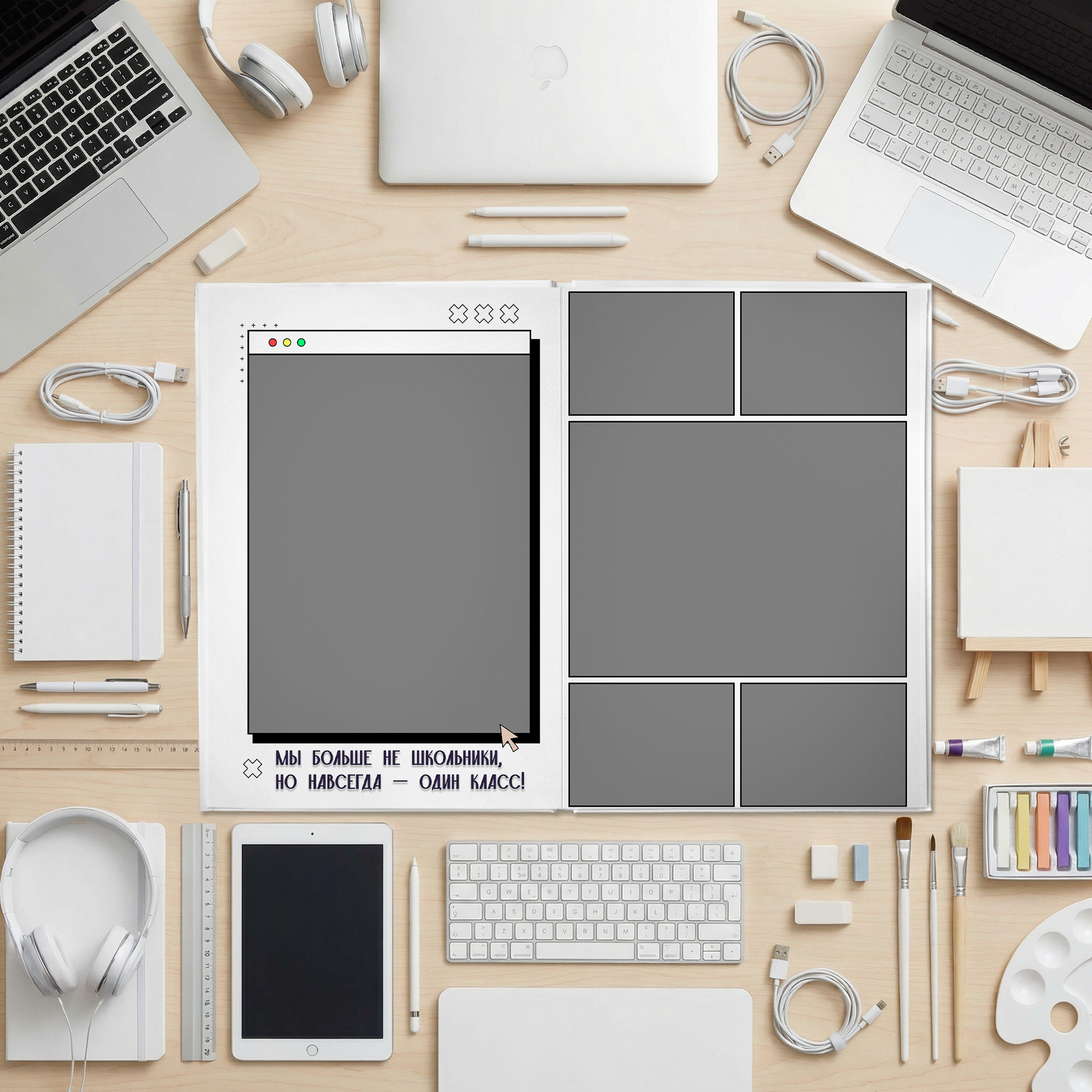 036 Internet II. Дизайны, psd шаблоны школьных и выпускных альбомов и обложек