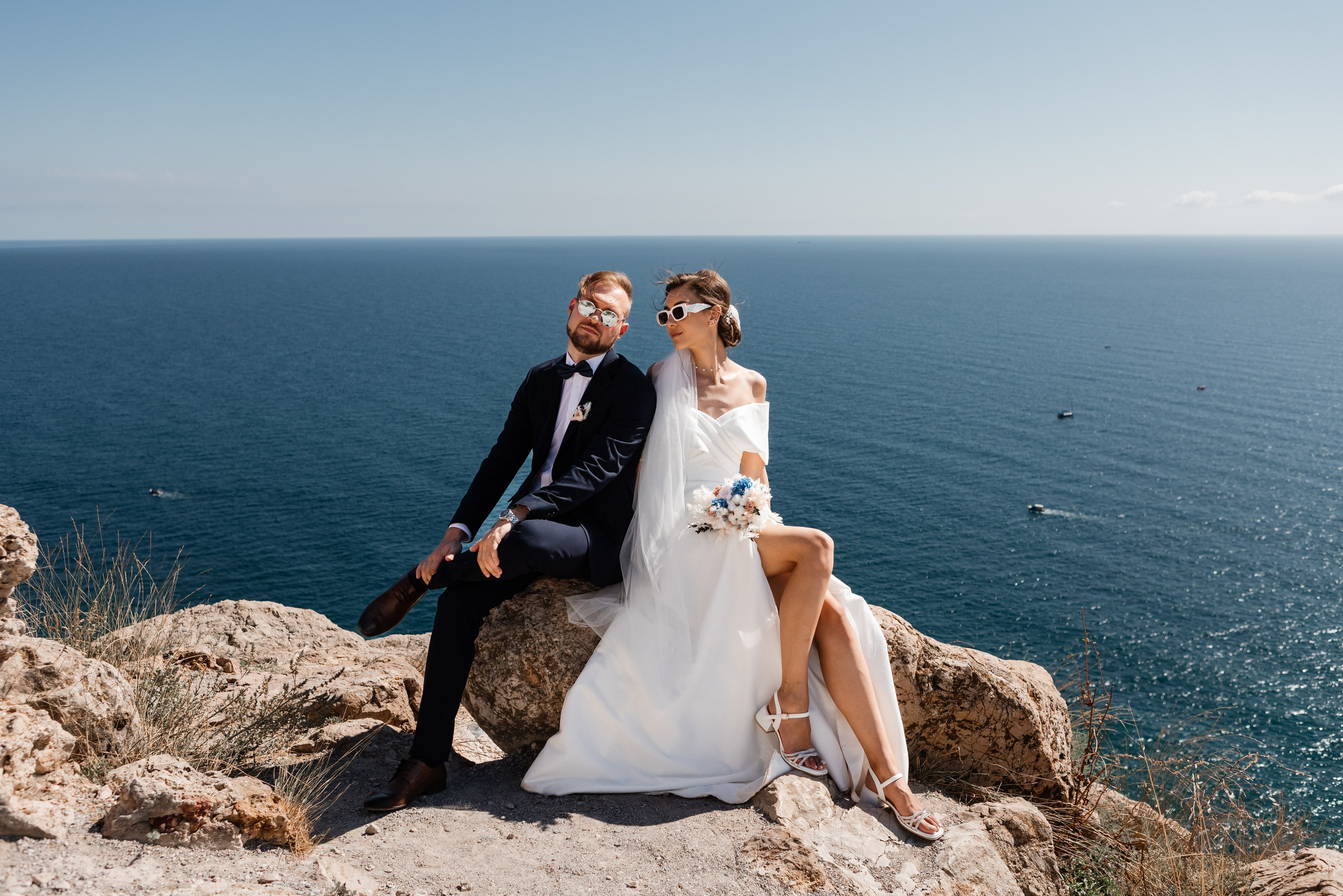 Свадебная съёмка в Балаклаве в крепости Чембало. Свадебный фотограф, фотосъемка в Крыму, Севастополе, Симферополе, Ялте