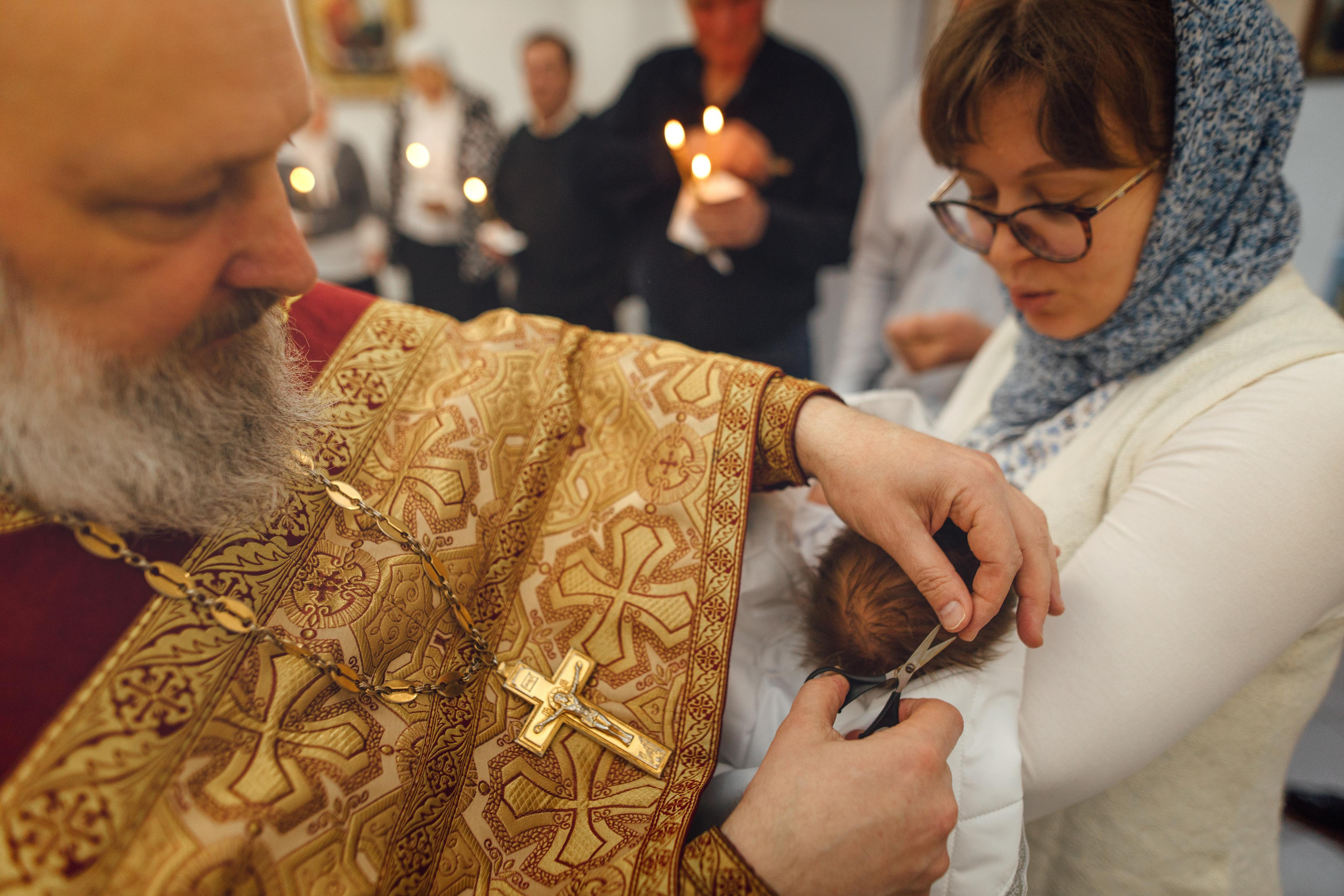 Крещение Ники, храм Петра и Павла, Жодино, апрель 2023