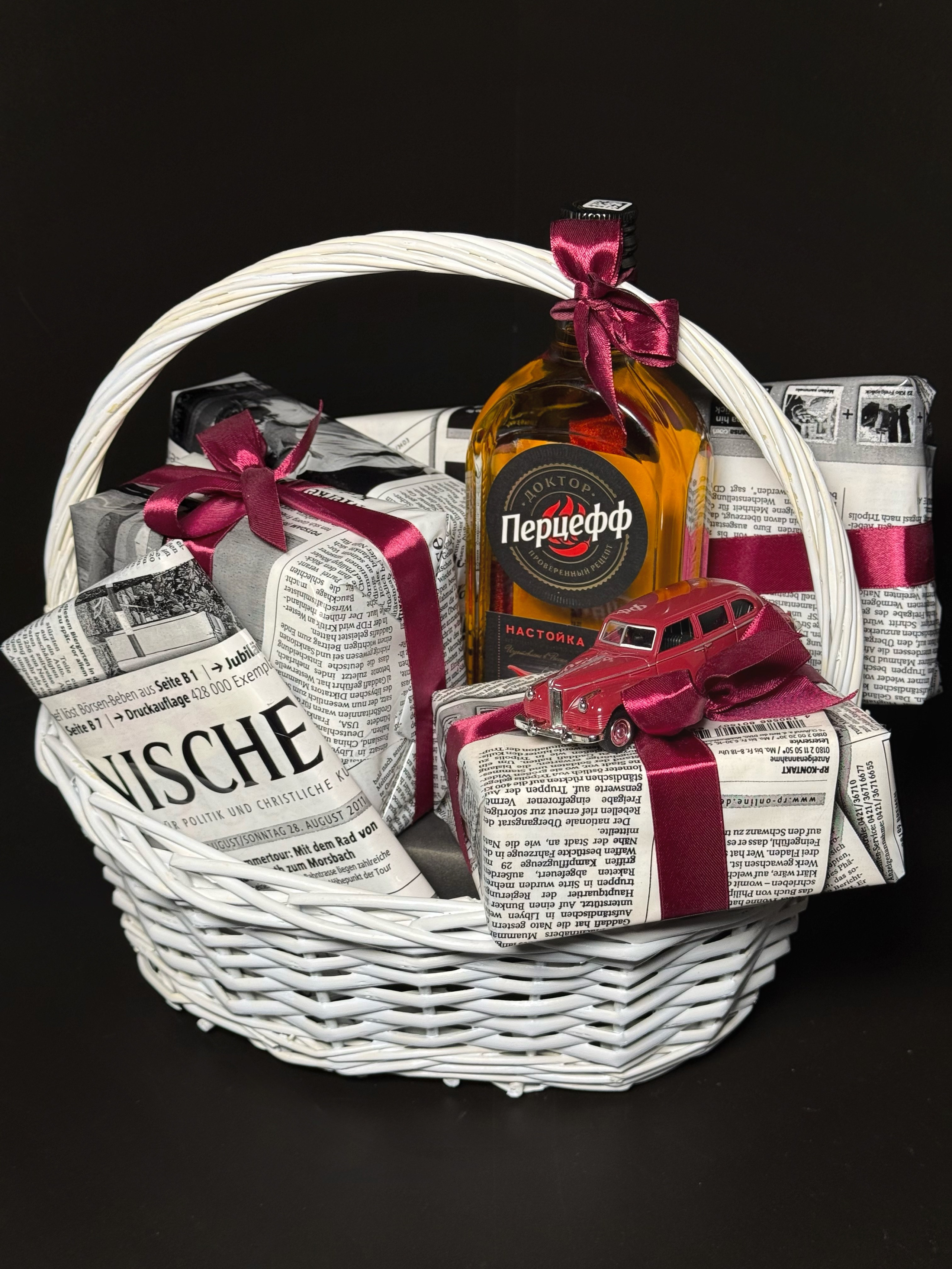 Мужская корзинка «Перцефф» (2). Студия подарочных наборов «Владия»