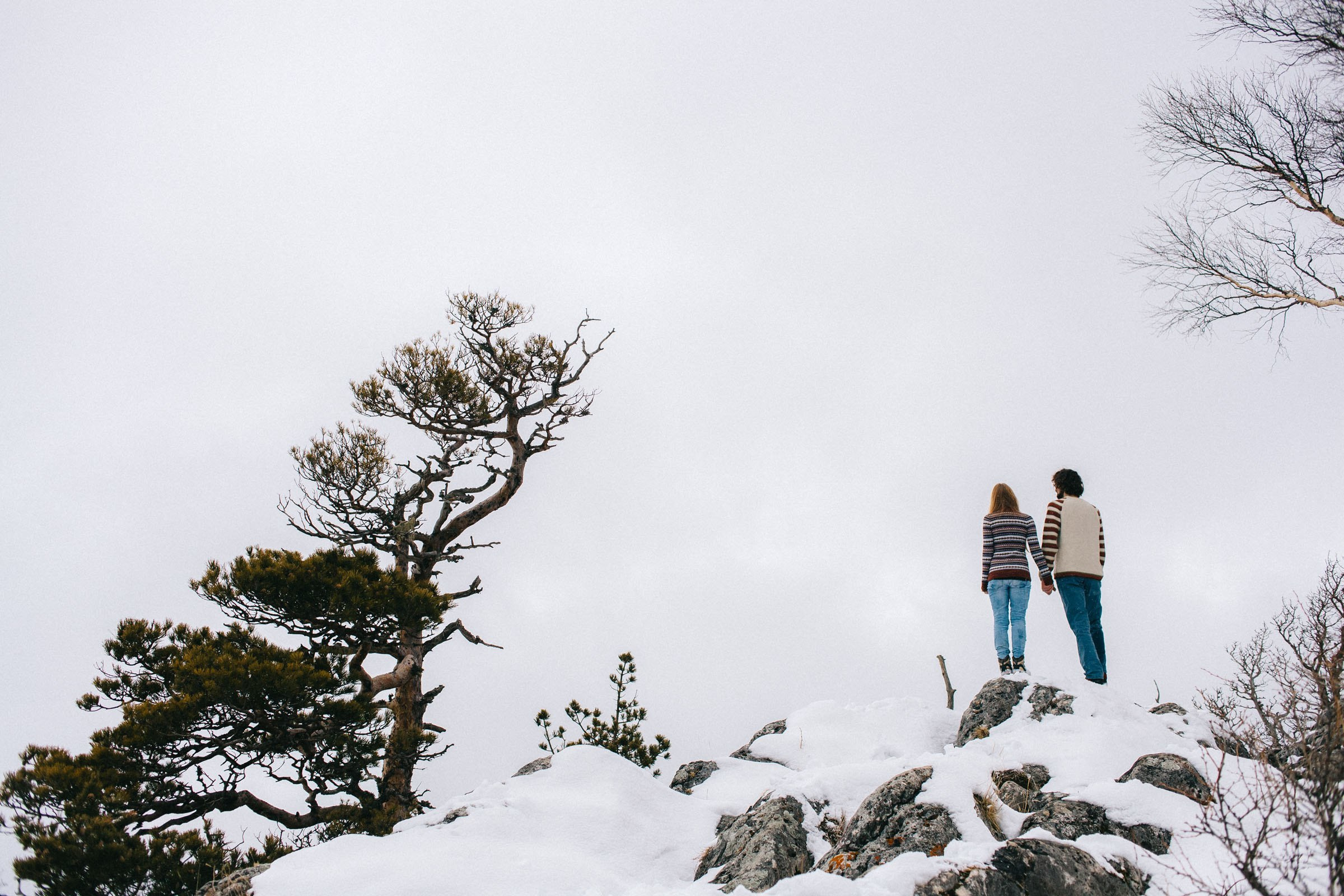 Фотосессия для пары на панораме Лаго-Наки зимой. Семейный и свадебный фотограф в Майкопе Михаил Мартиросян