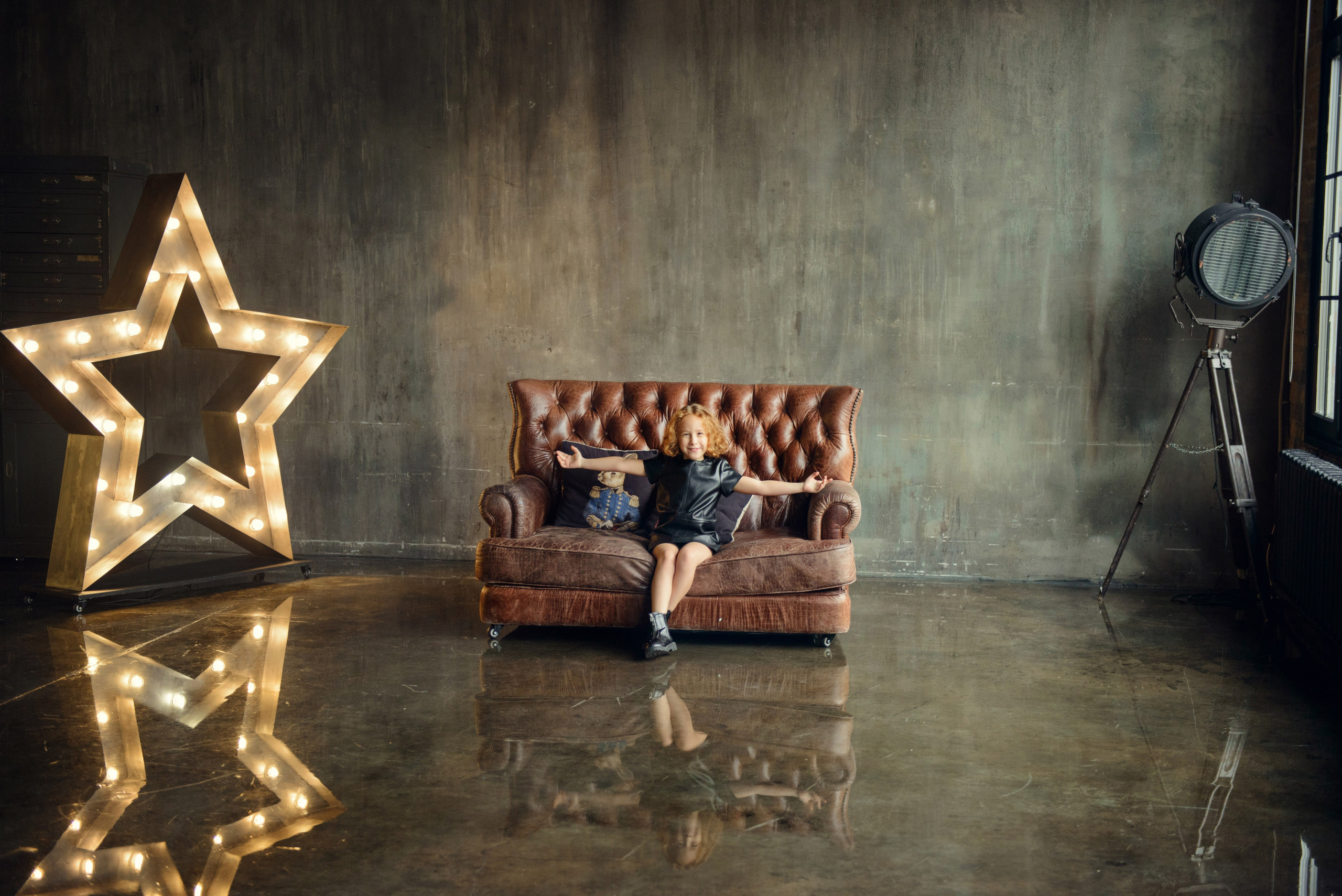 a girl in the studio, a photo shoot