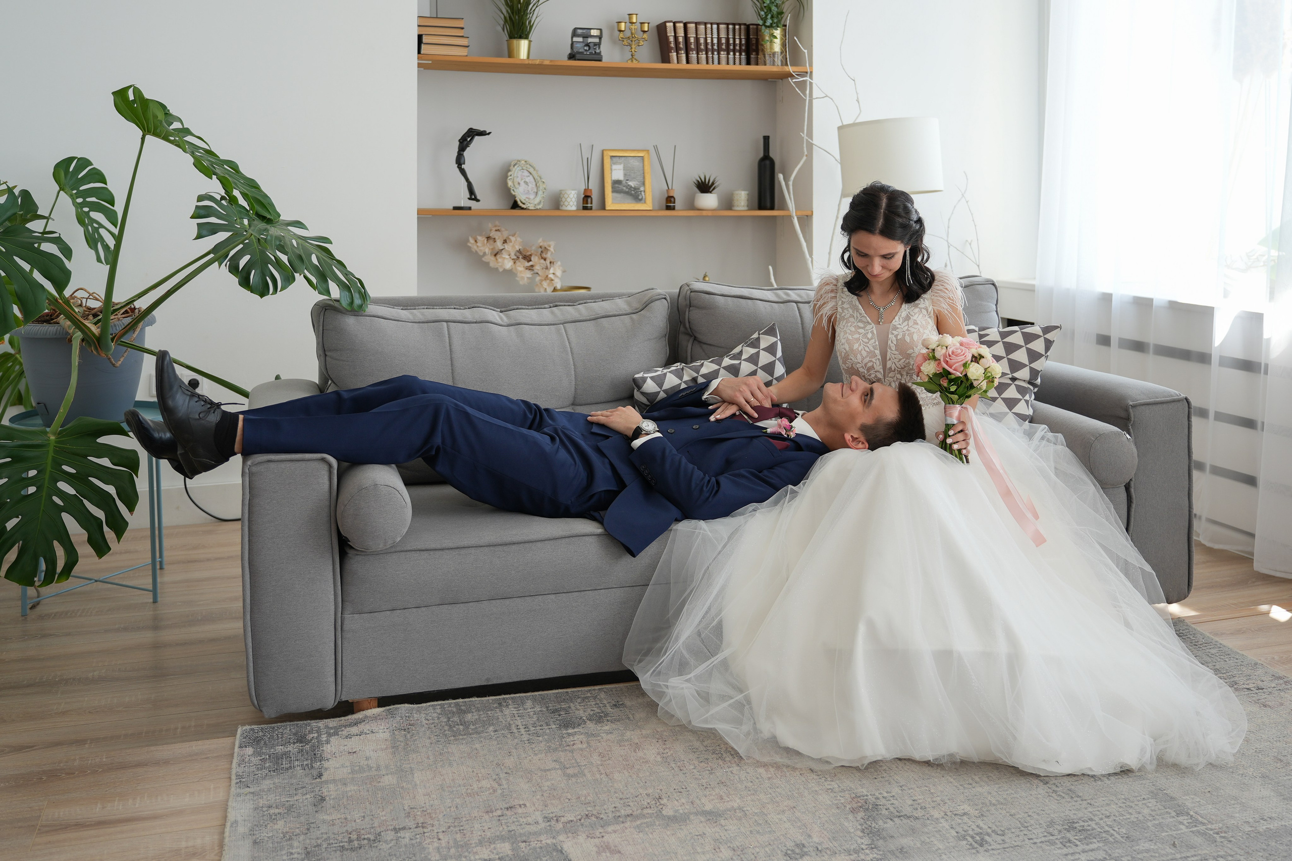 Свадебная фотосессия в интерьерной студии. Семейный фотограф Владимир Просвиркин. г. Самара