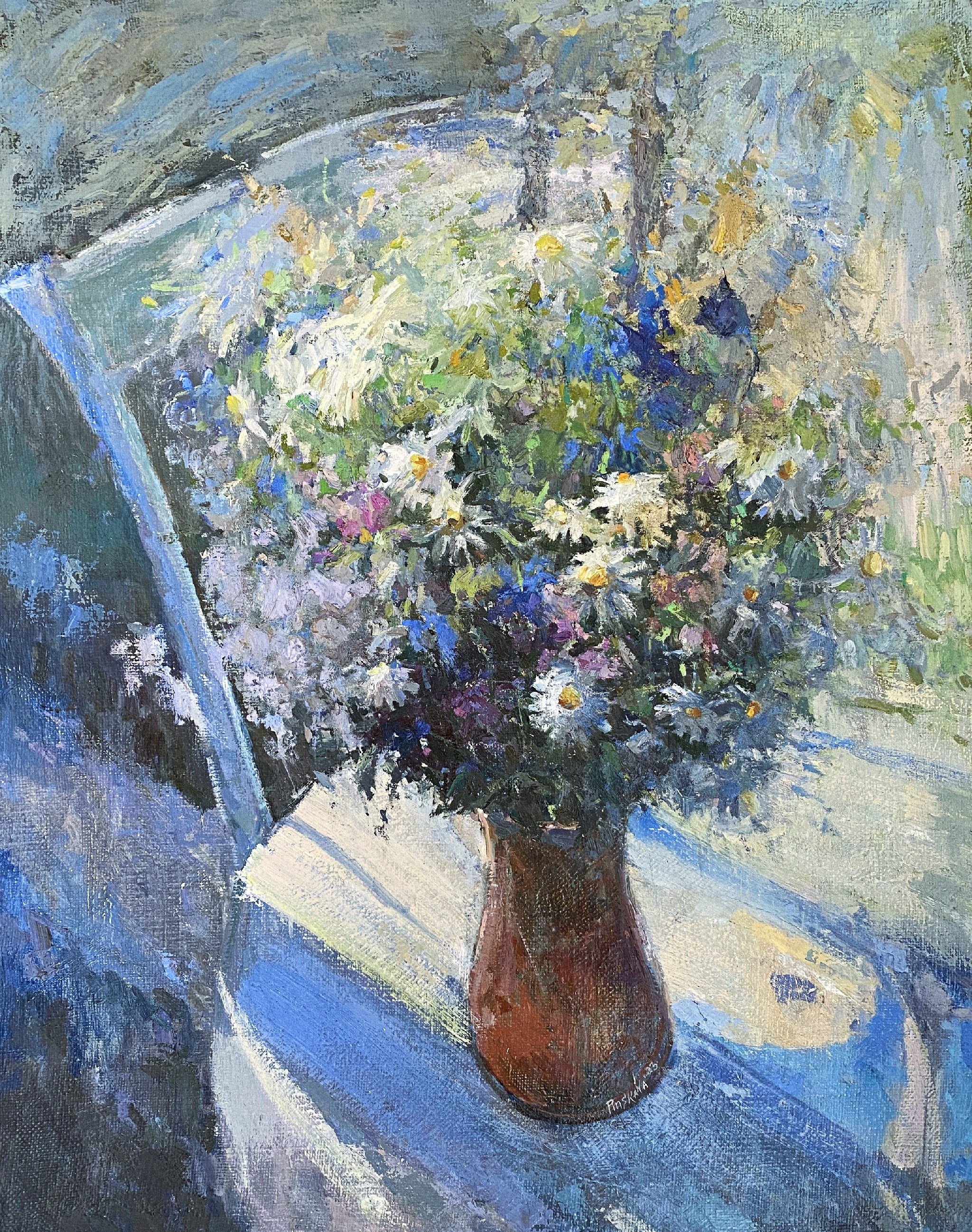 "Аничкин букет" 100Х90 см Холст/масло 2022, Живопись, Импрессионизм, Букет, Цветы, Синий, Масло https://www.avito.ru/moskva/kollektsionirovanie/kartina_anichkin_buket_2987789495