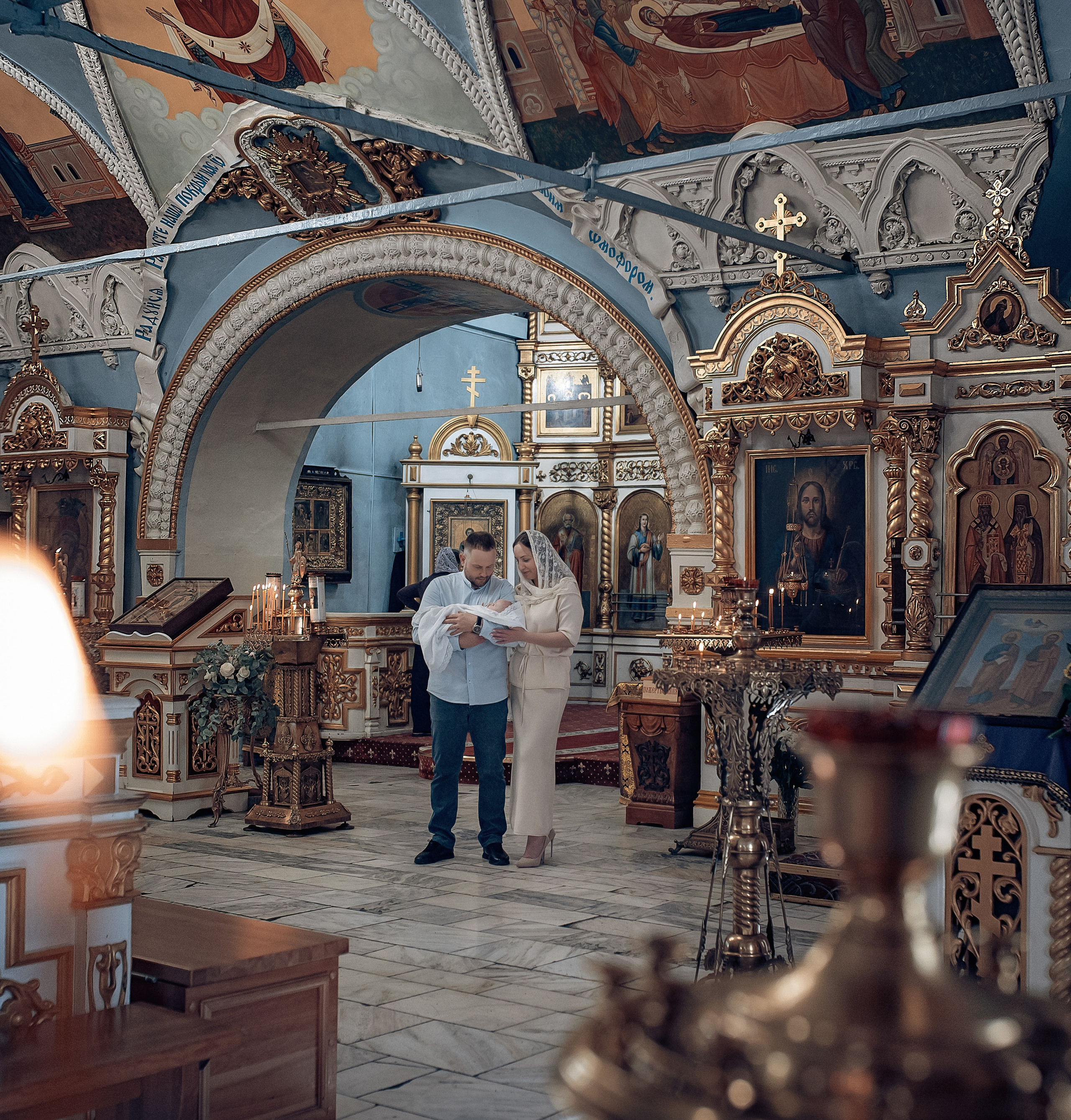 Крещение Аглайи в Покровском кафедральном соборе. Фотографы крещения/венчания  Красноярск Татьяна и Вячеслав Переваловы