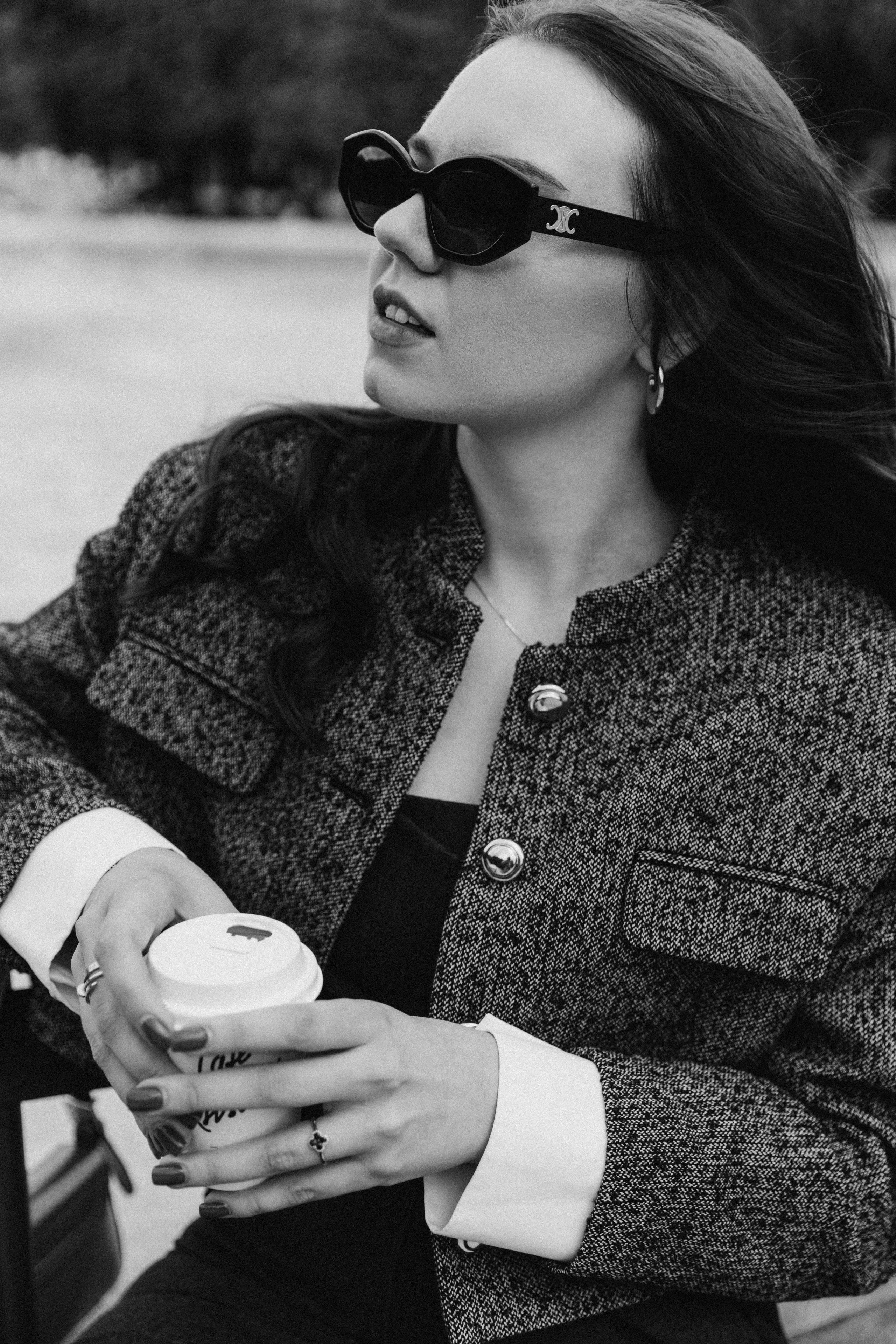 On the summer terrace. Photographer in Paris