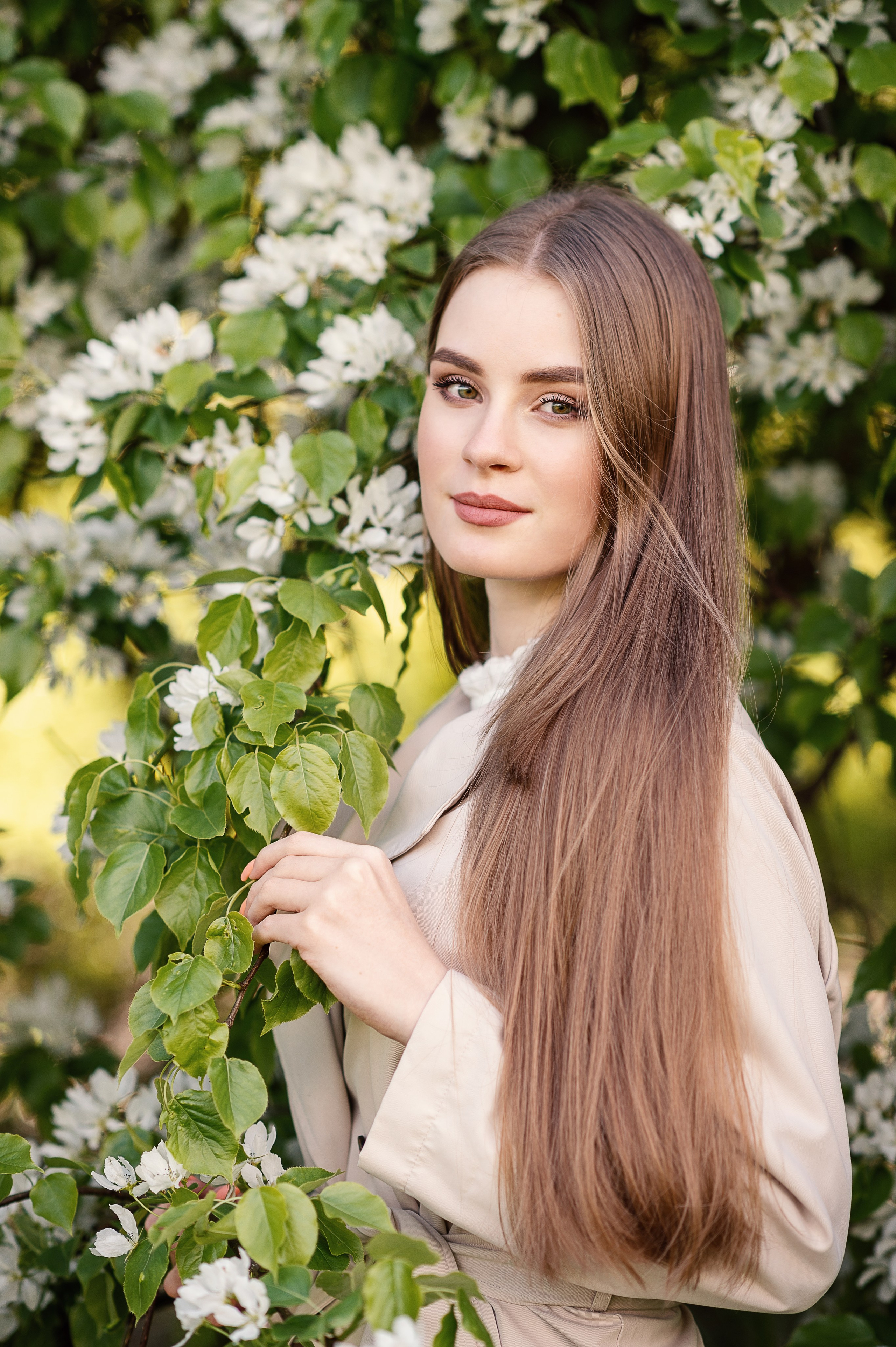 фотосессия в белом цветении в мае