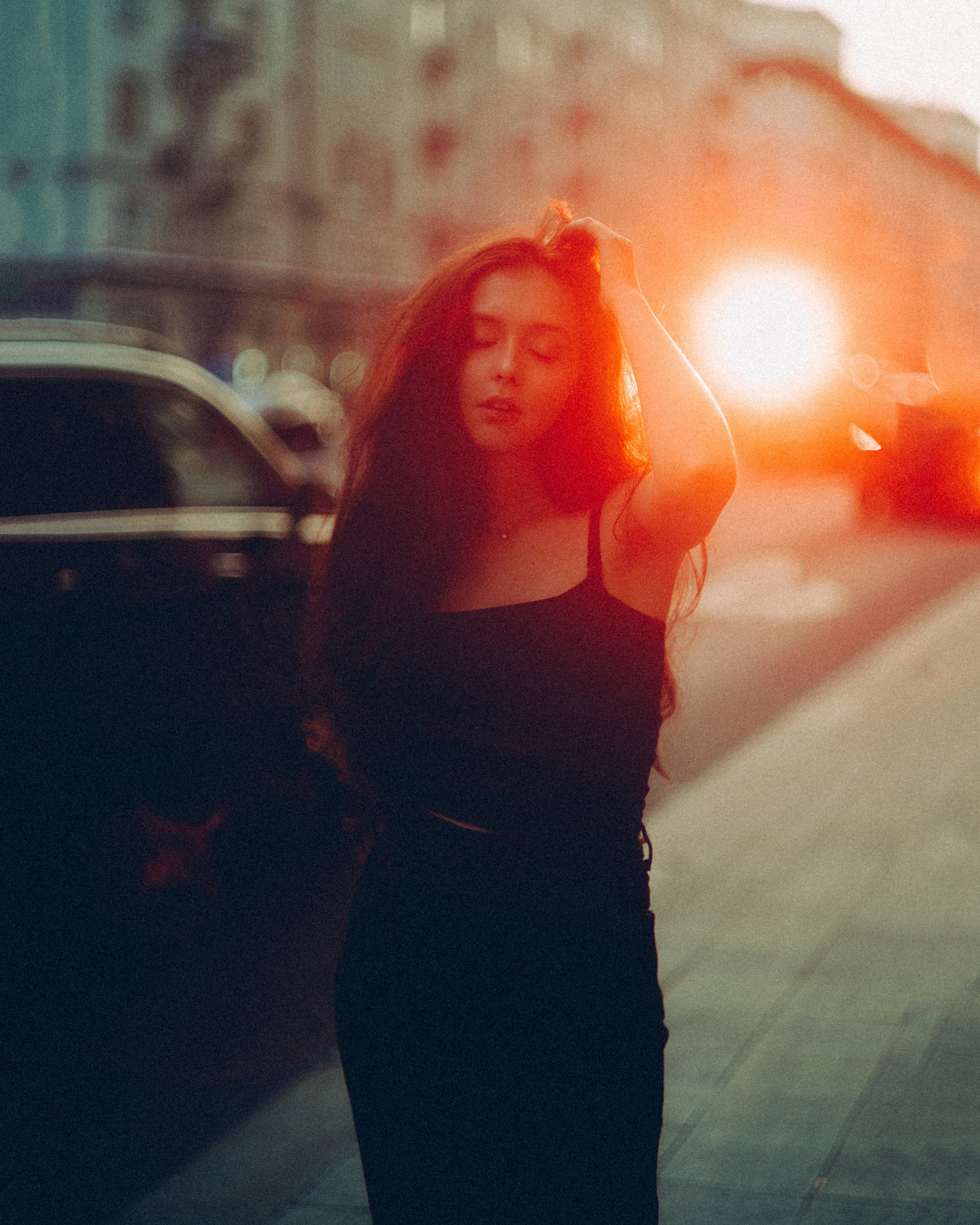 Фотосъёмка с цветным светом на улицах Москвы