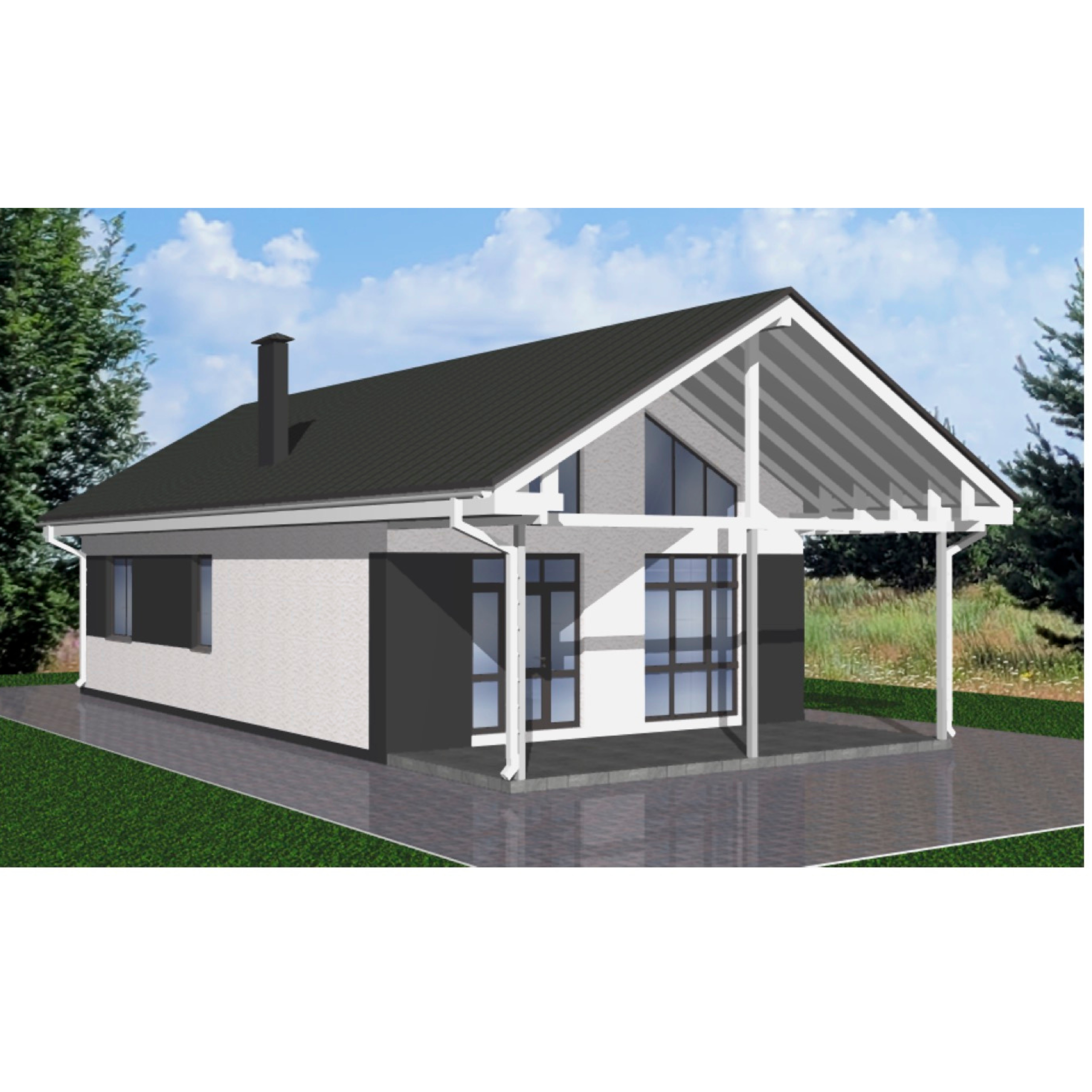 Одноэтажный дом 80 м². Das House