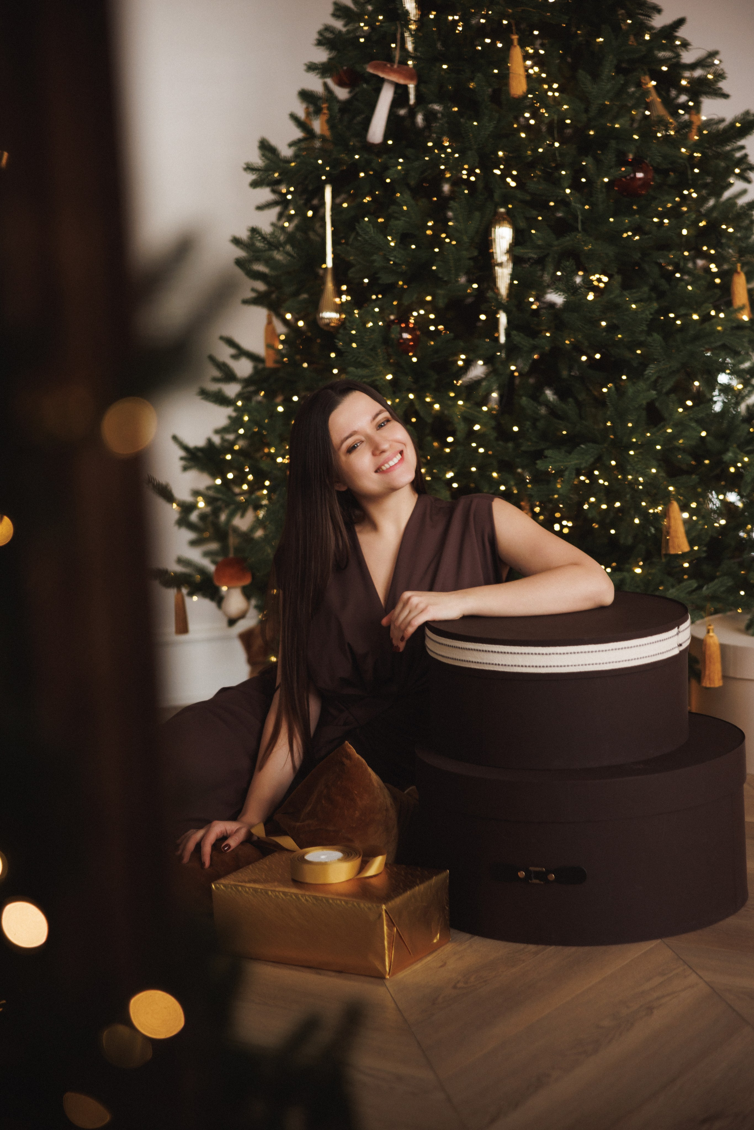 Семейная новогодняя фотосессия в фотостудии «Париж», город Краснодар. Семейный и детский фотограф в Краснодаре Анна Трашкова