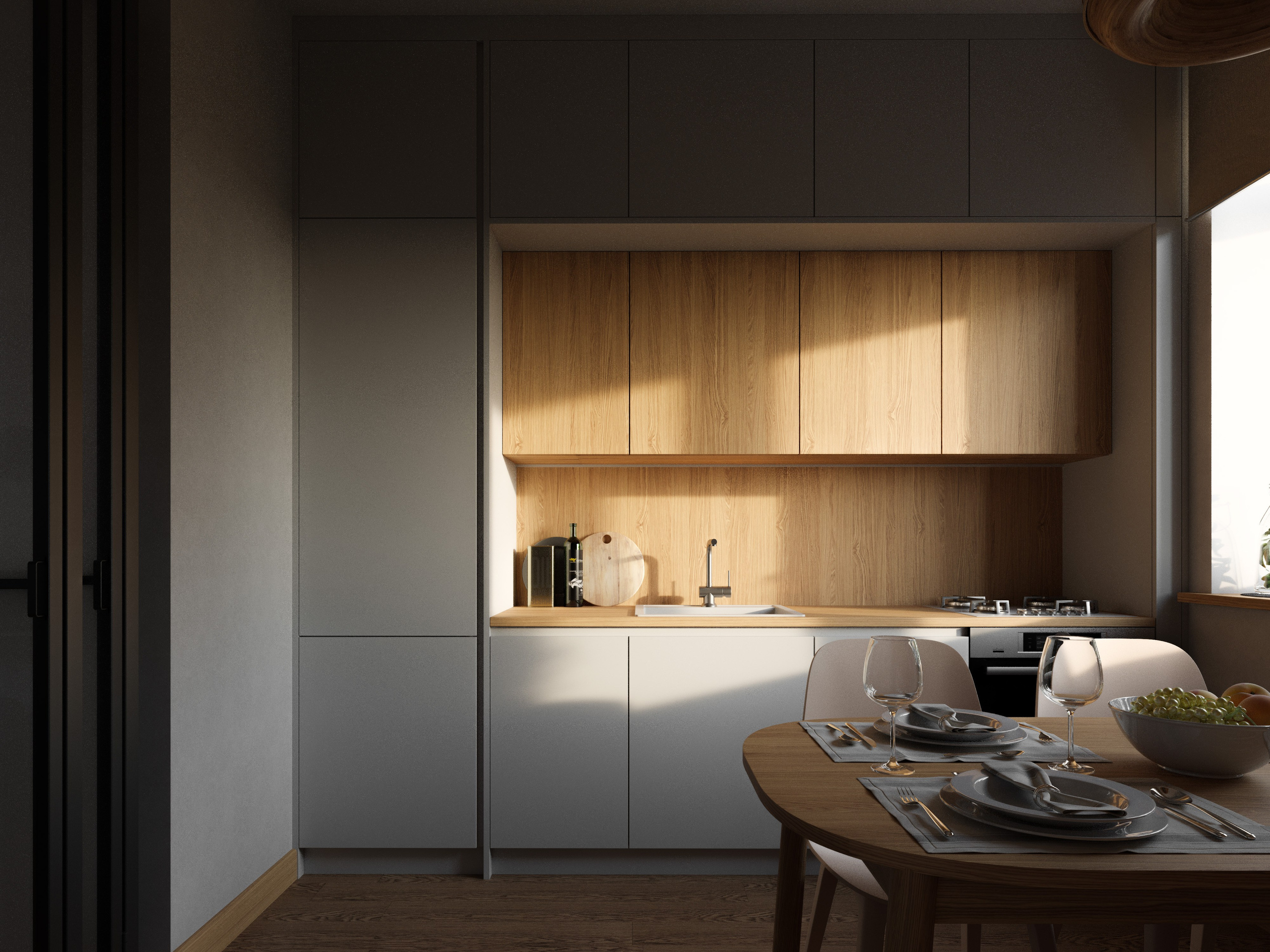 Современная Квартира с Деревянной Отделкой | 3D Визуализация Интерьера. Визуализатор интерьера в Москве | Брагин Кирилл