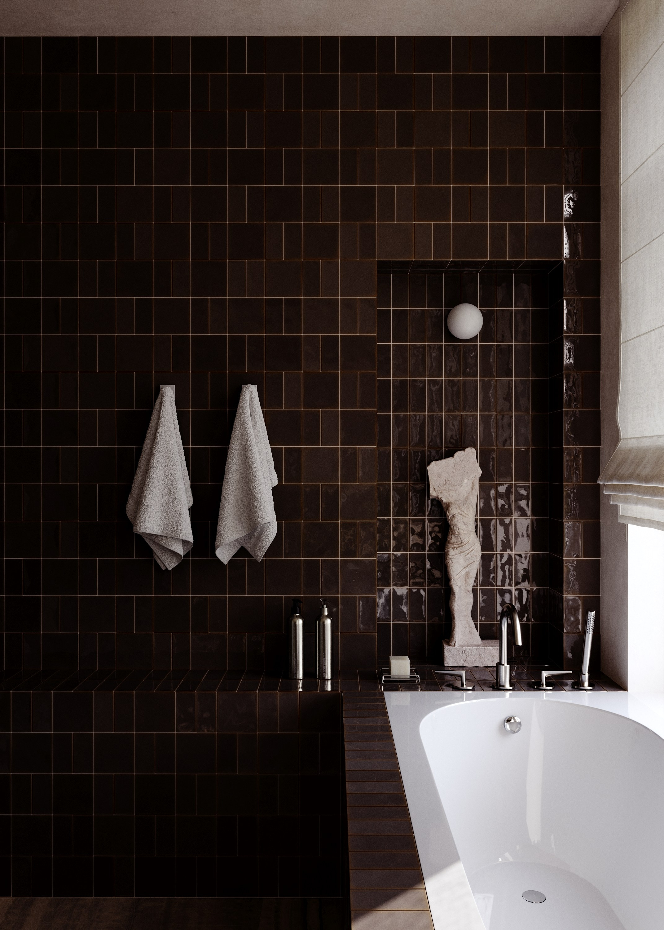 Ванная с видом на сад. 3d визуализатор Валерия Романова