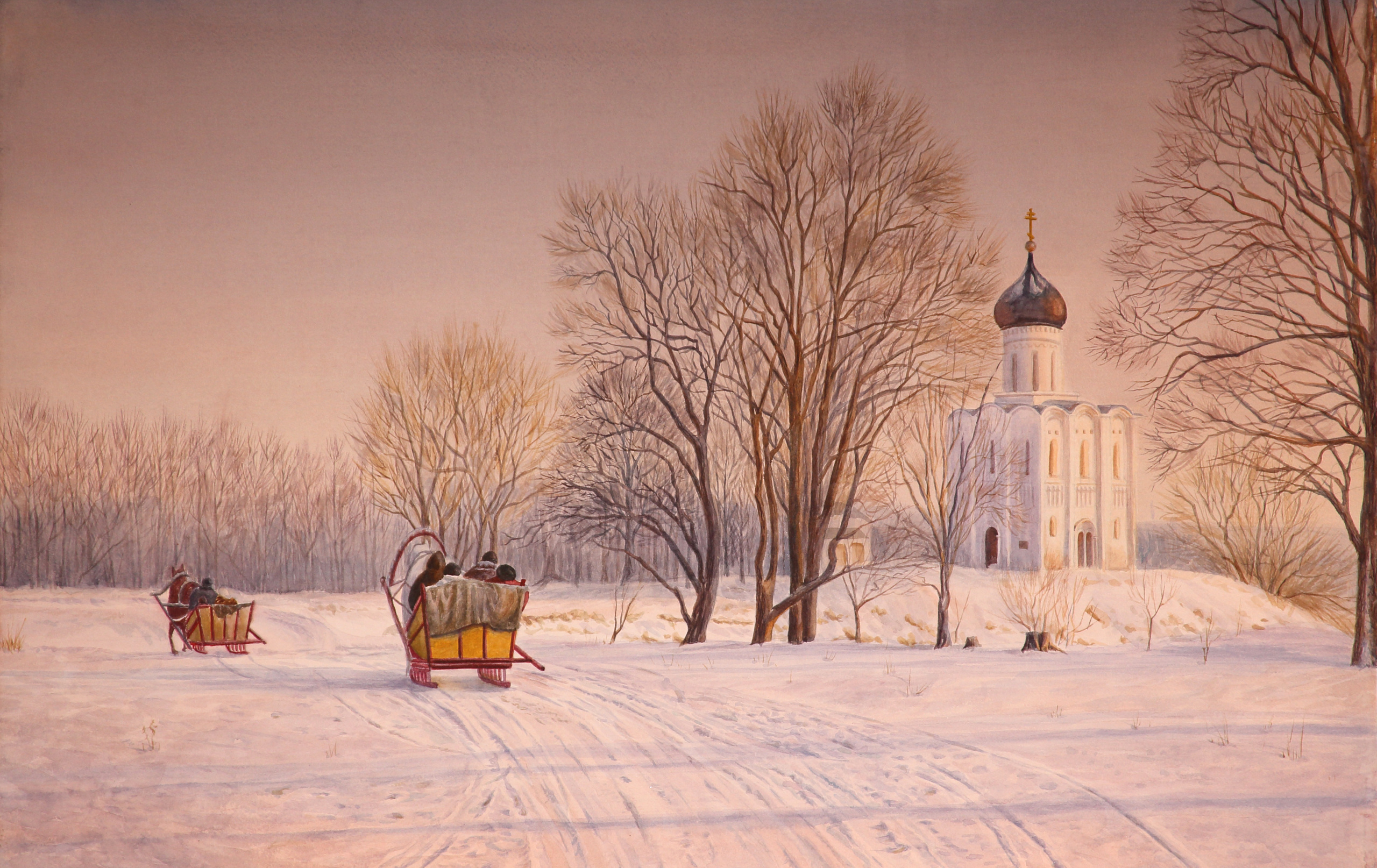 Крещение 66 х 42 бумага, акварель