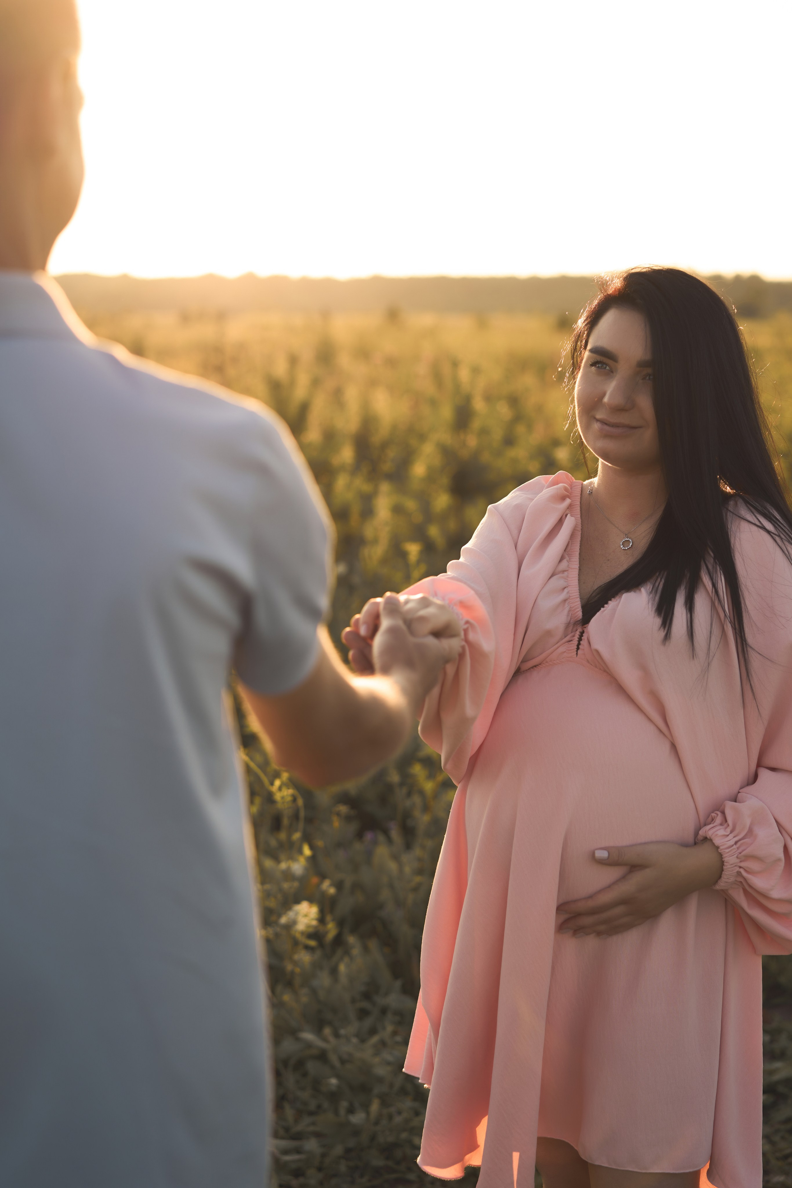Семейная фотосессия беременность на закате. Фотограф Екатеринбург Кокшарова Александра