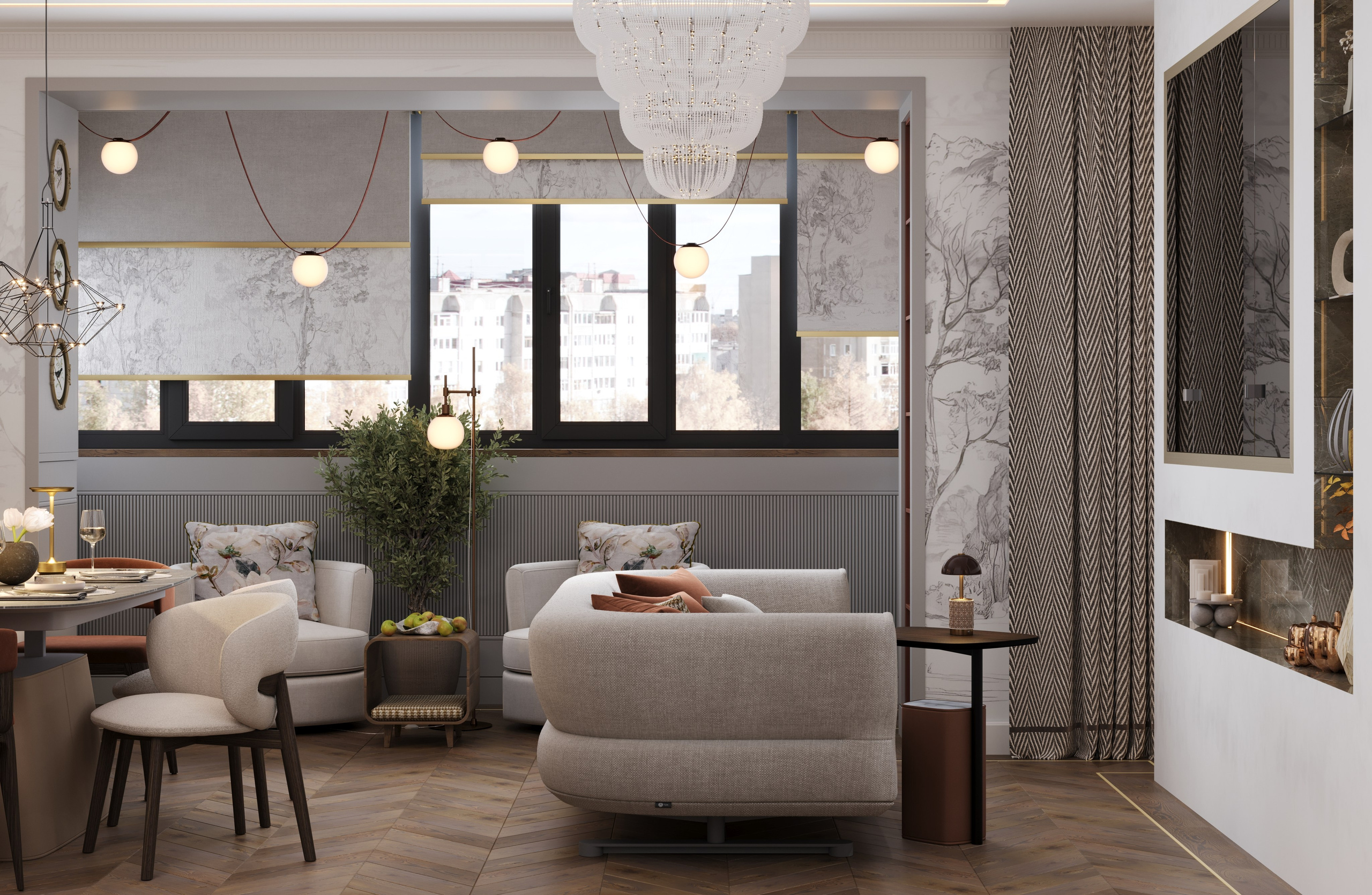 3D Визуализация квартиры пгт Заречье 62.7 m². Заказать 3Д визуализацию интерьеров — Дарья Веденёва