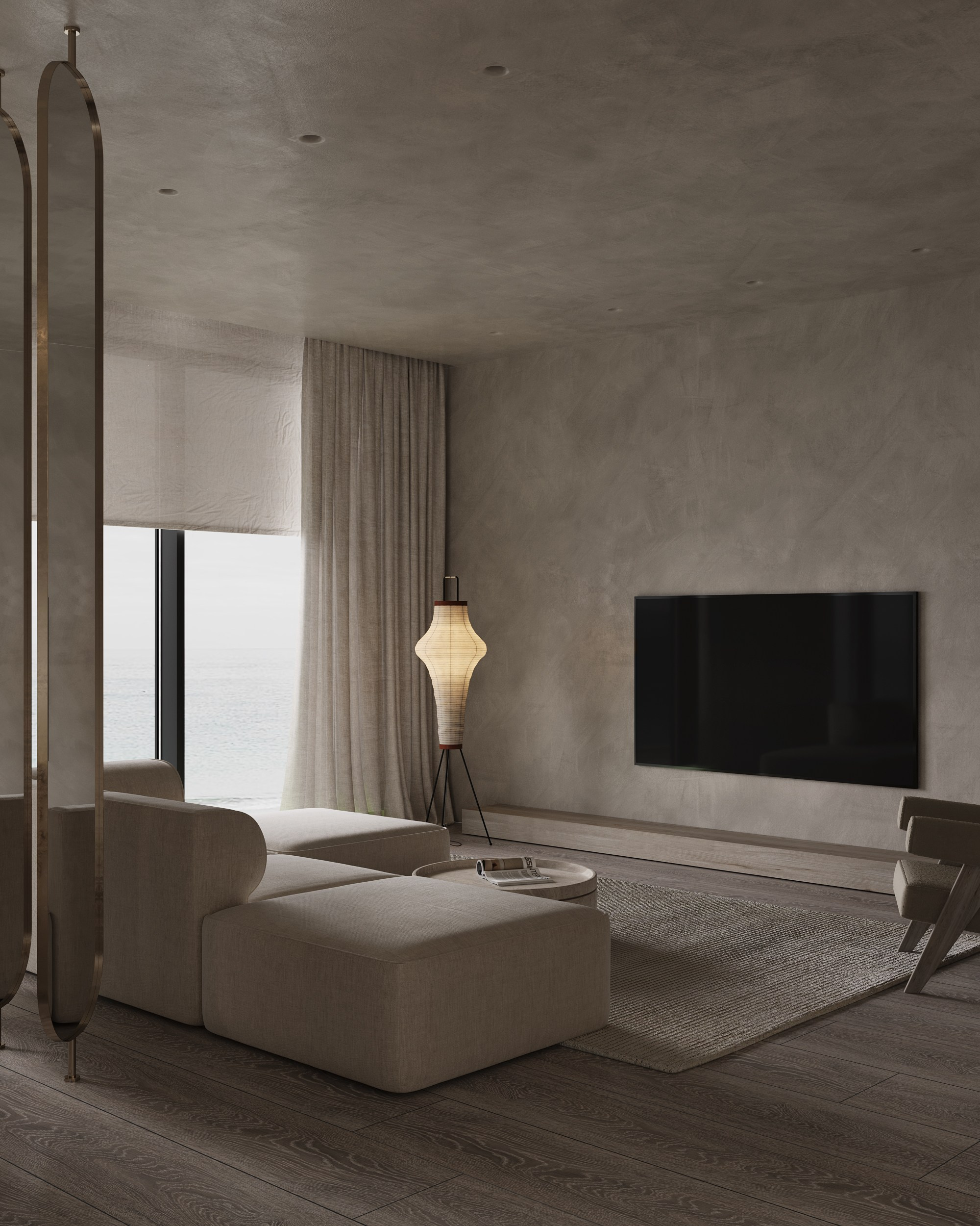 House on the coast. Interior visualization