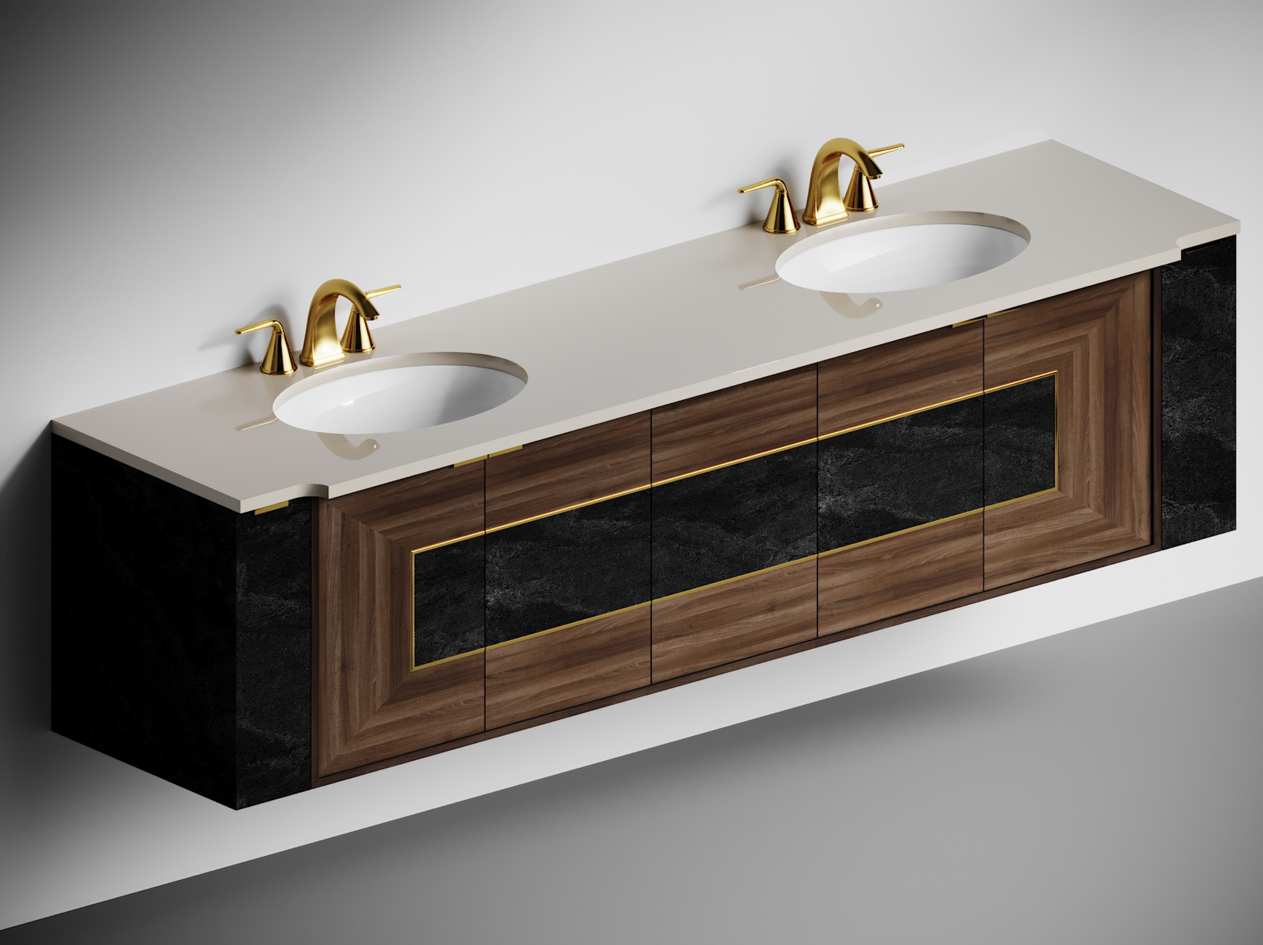 Мебель для ванной комнаты — 3D-визуализация тумб с раковинами. 3Д Визуализация Интерьера и Архитектуры