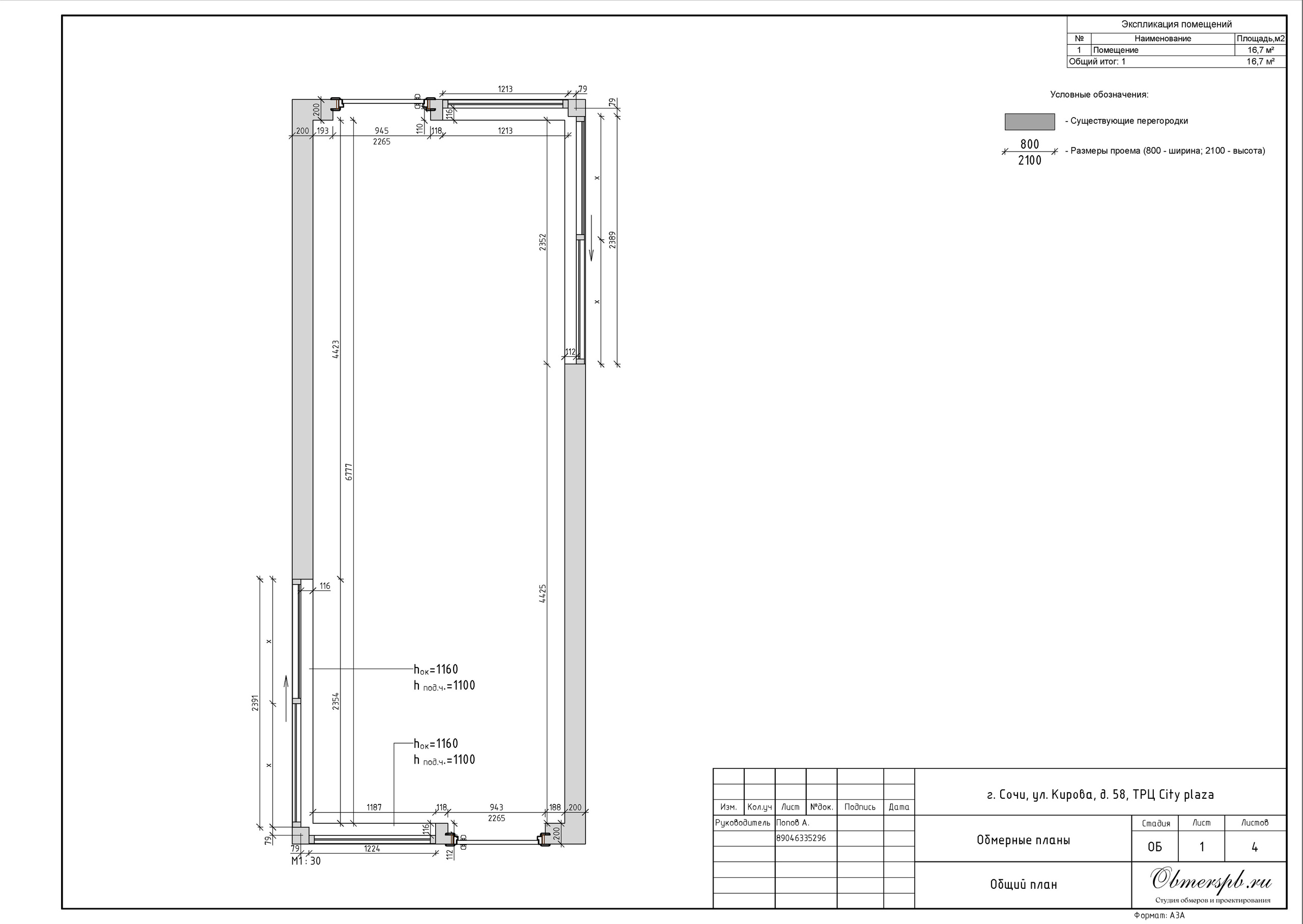 ТЦ City Plaza Адлер (Сочи). Студия обмеров и проектирования