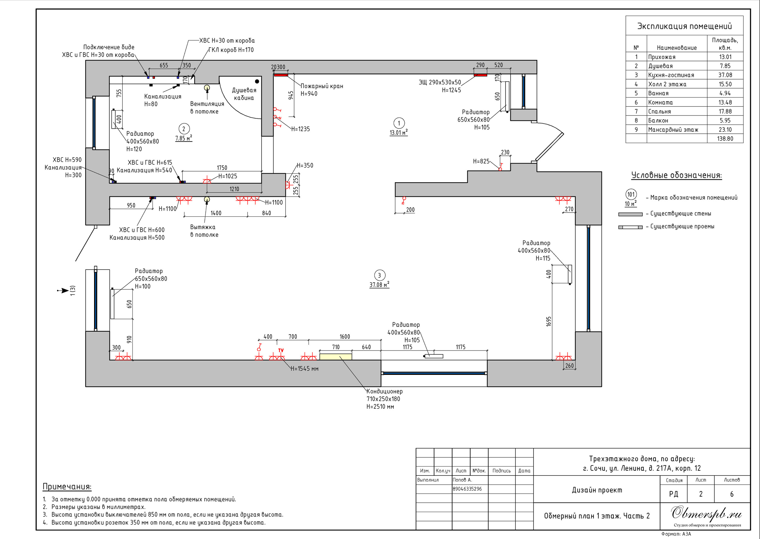 Обмеры помещений Сочи быстро, качественно и недорого