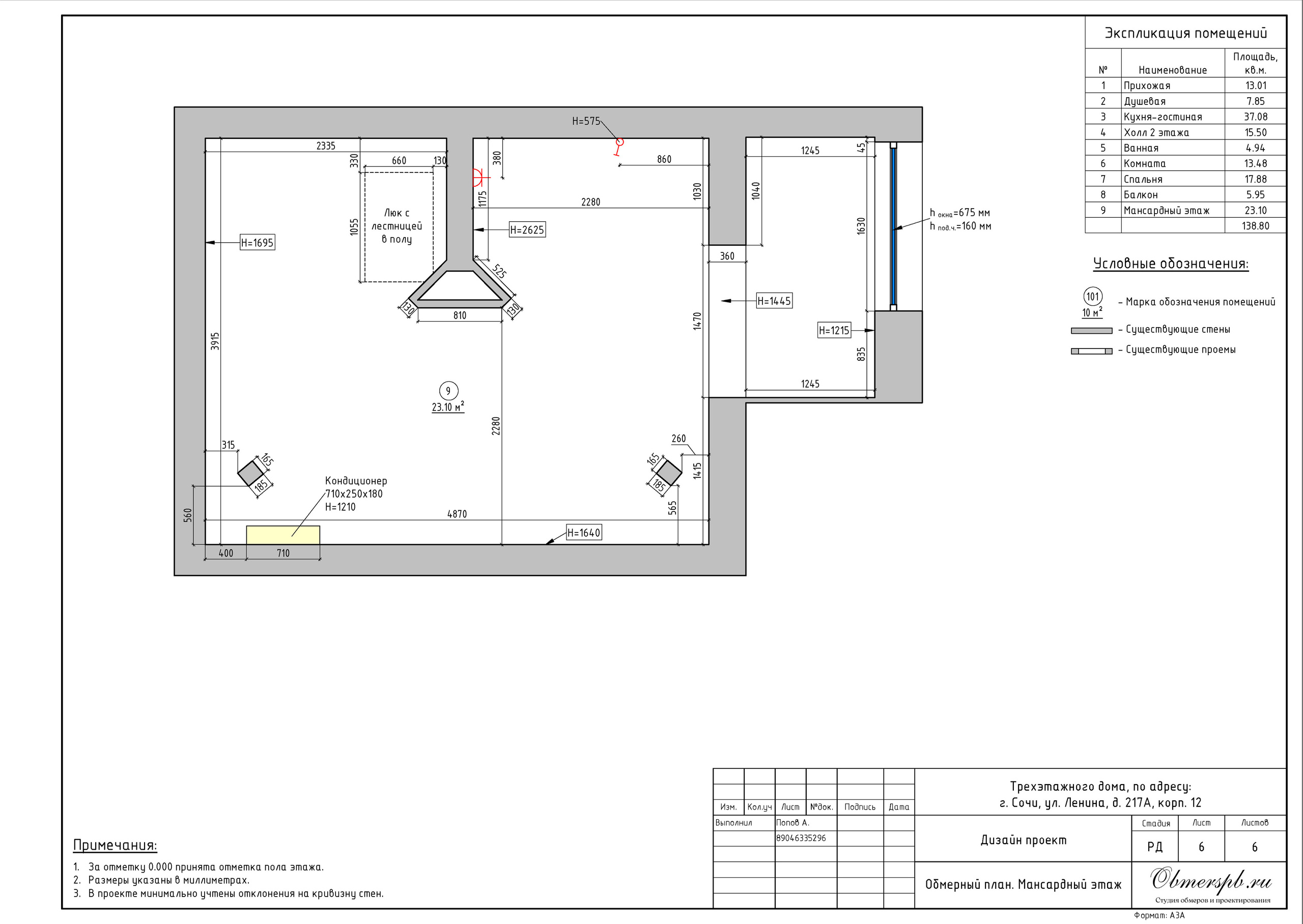 Обмеры помещений Сочи быстро, качественно и недорого