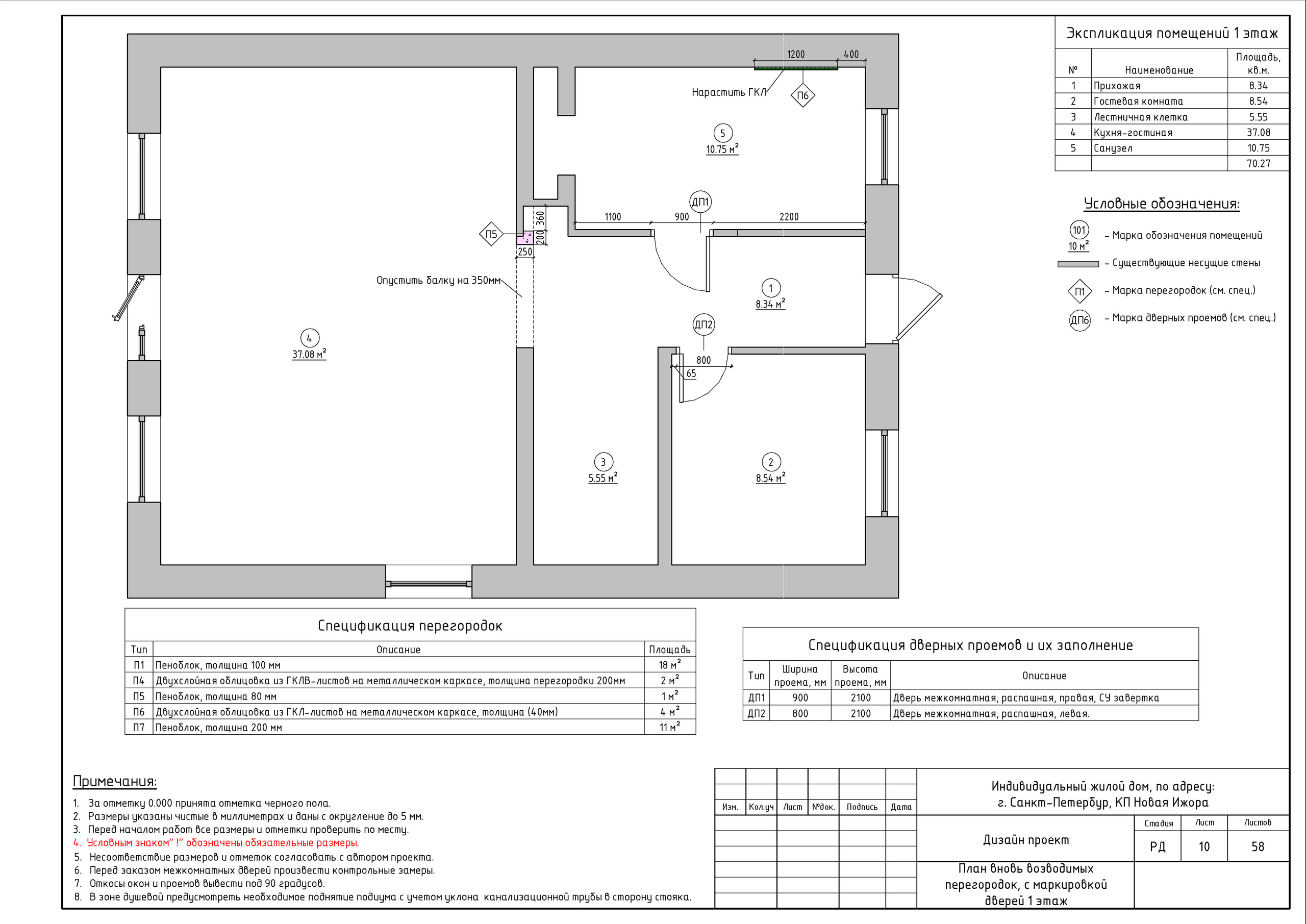 Двухэтажный дом в Новой Ижоре. Студия обмеров и проектирования